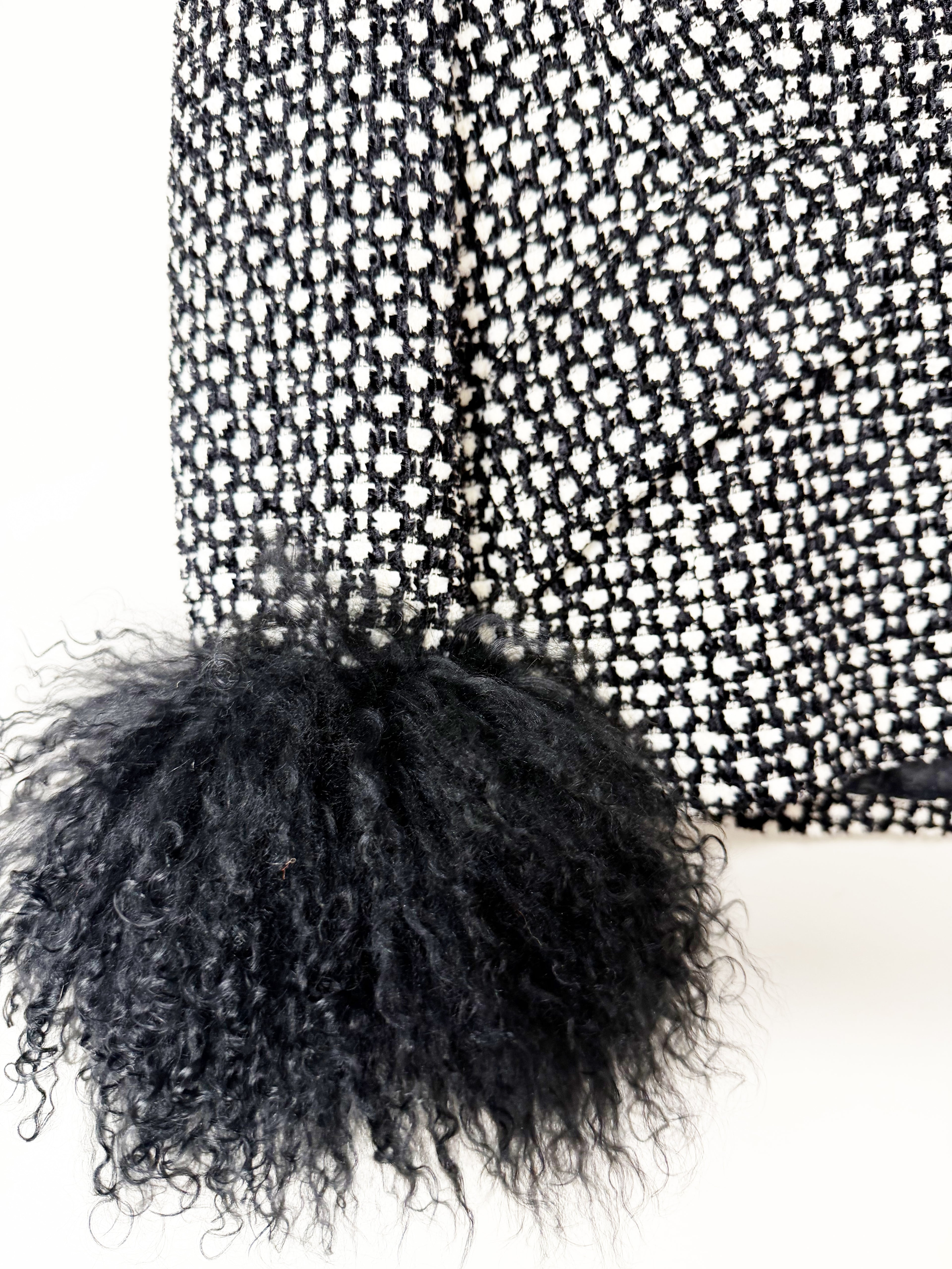 Escada Tweed Jacket & Skirt Set with Fur Details