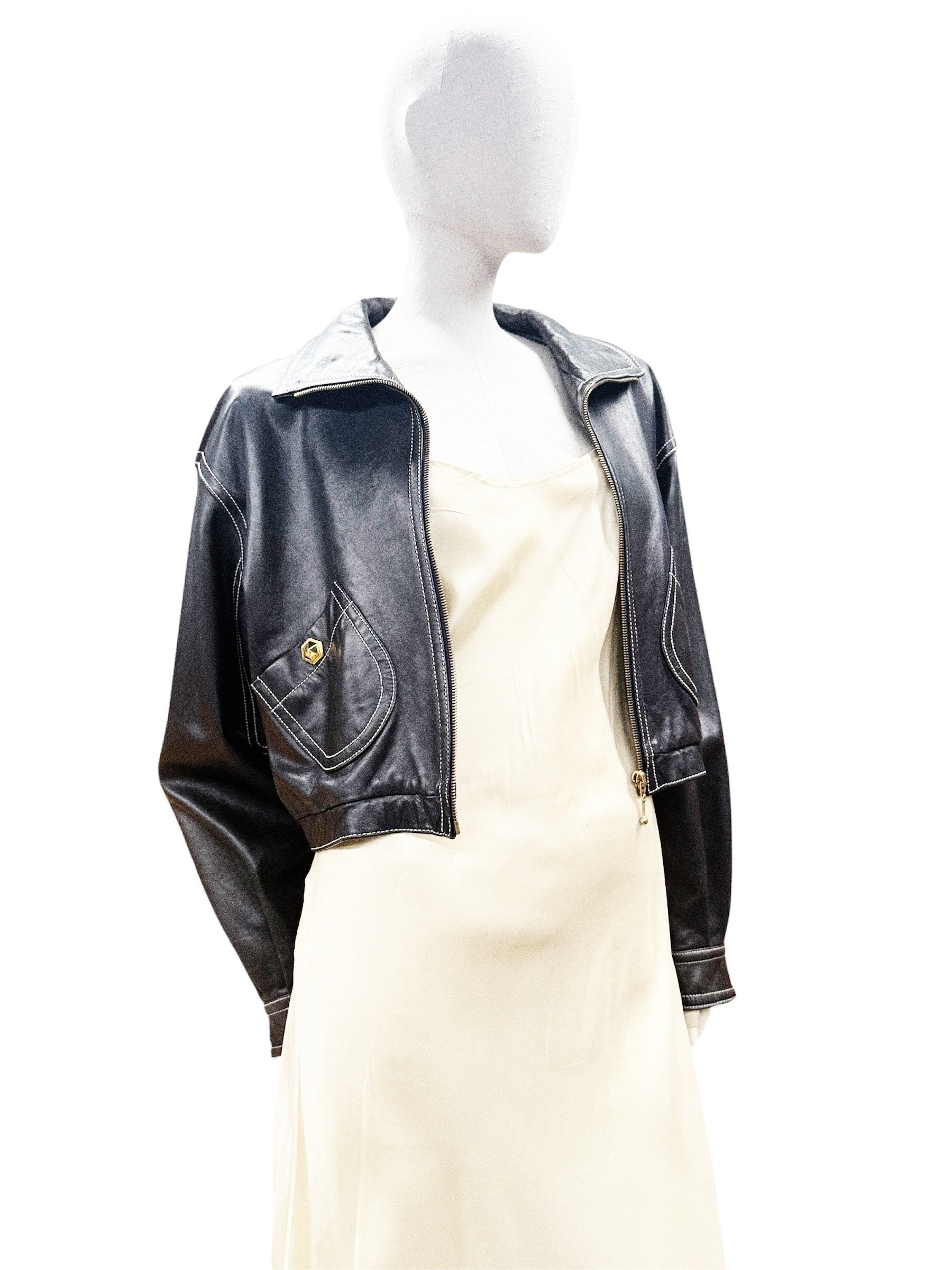Escada by Margaretha Ley Vintage Studded Leather Jacket