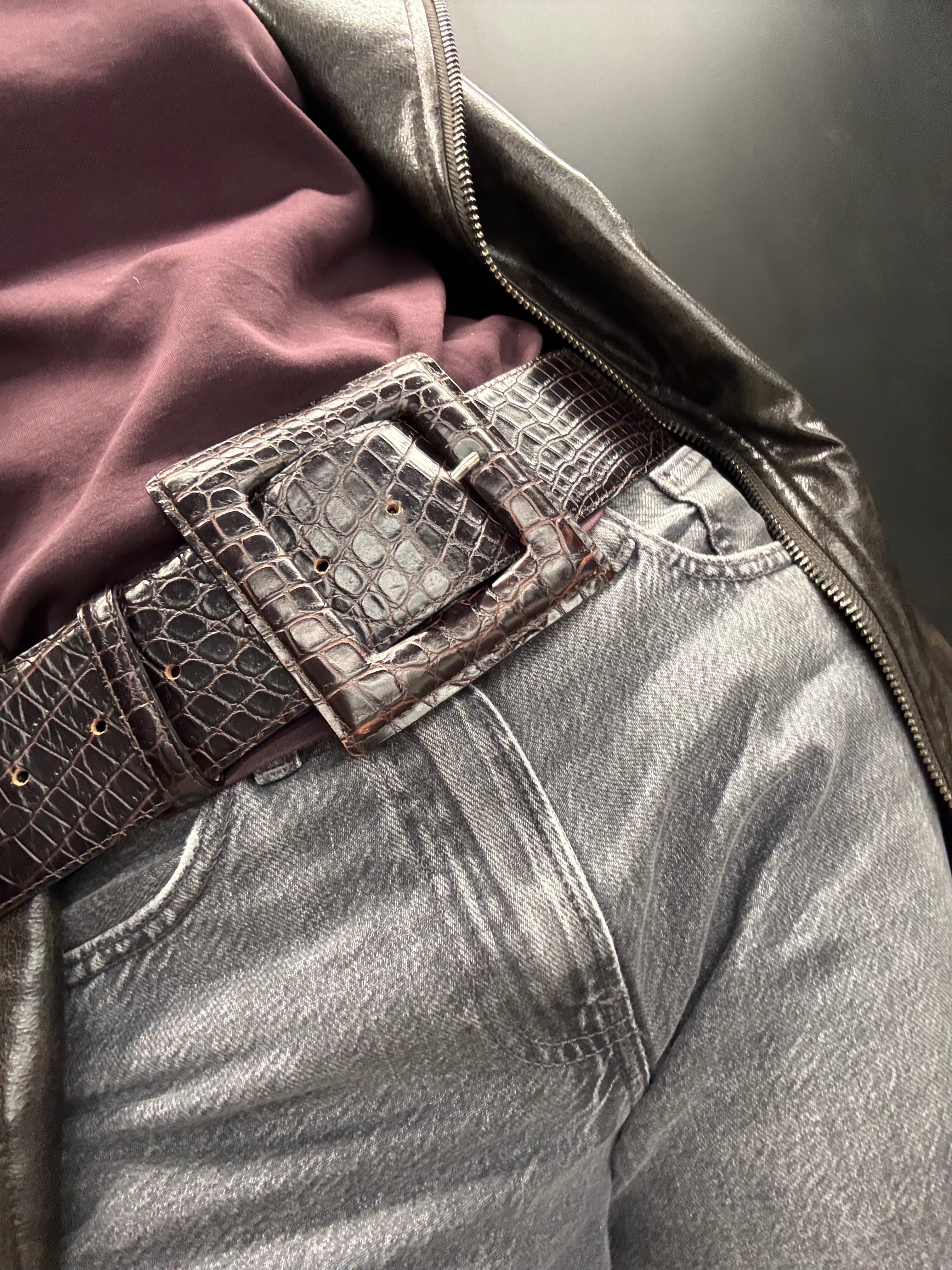 Merete Fonnesberg Embossed Leather Belt