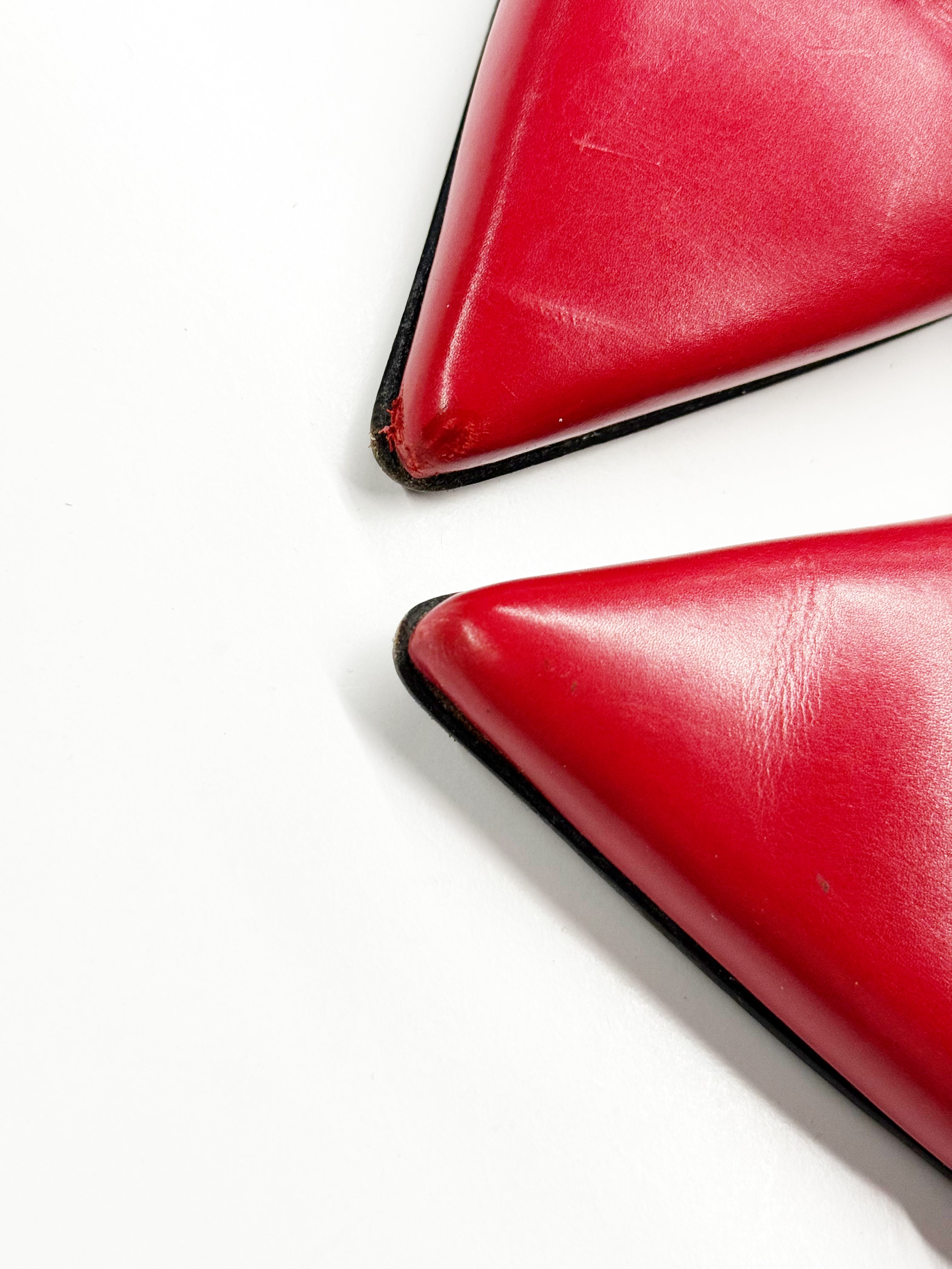 Christian Dior Red Heeled Pumps with Buckle and Strap Details