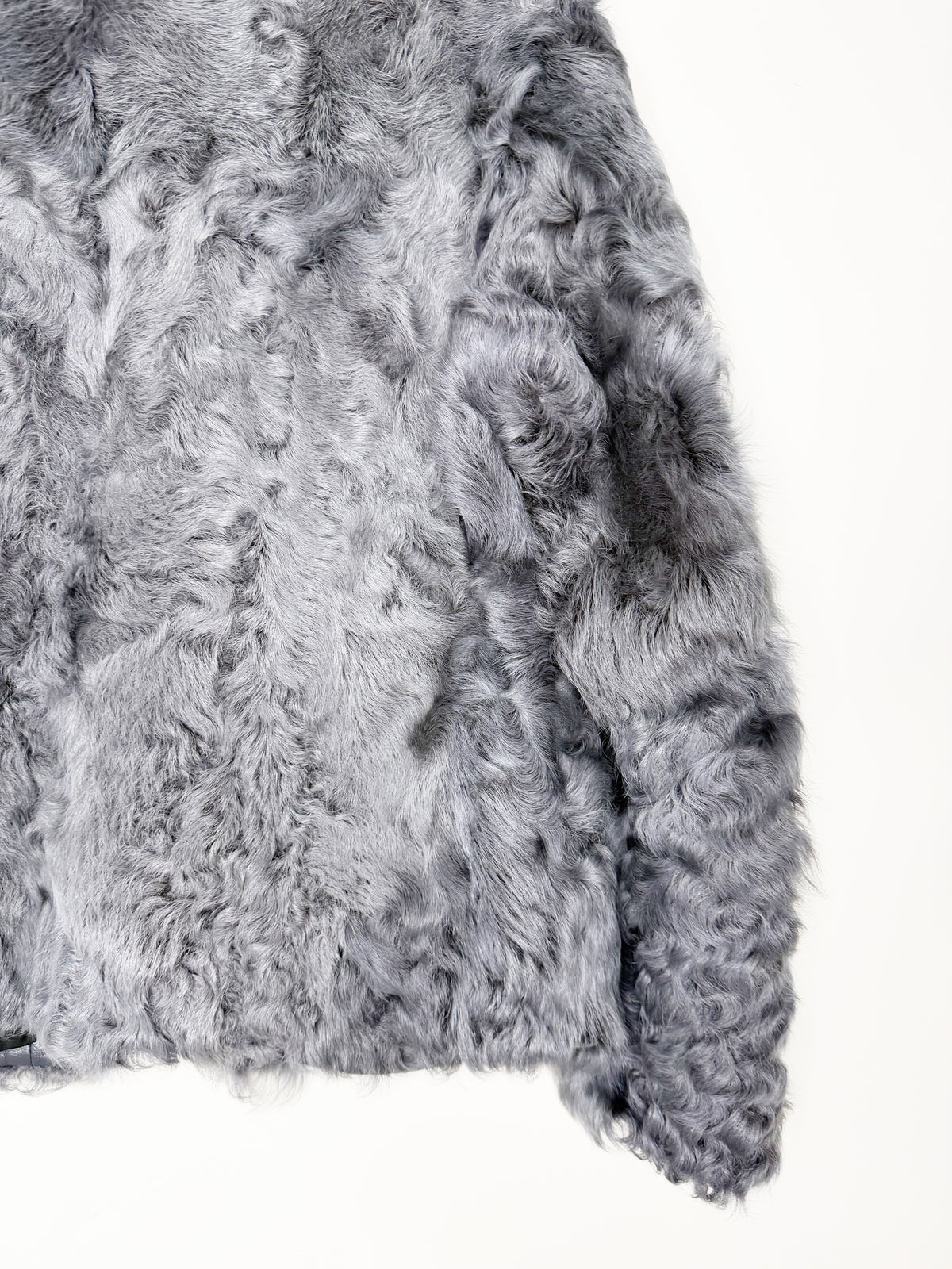 RAVN Grey Curly Fur Jacket