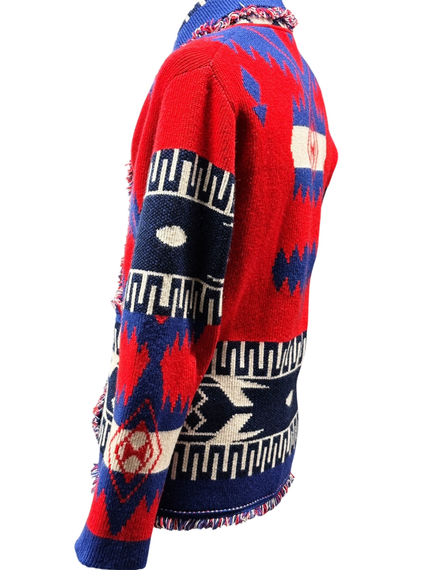 Alanui Icon Jacquard Cardigan in 100% Cashmere – Made in Italy