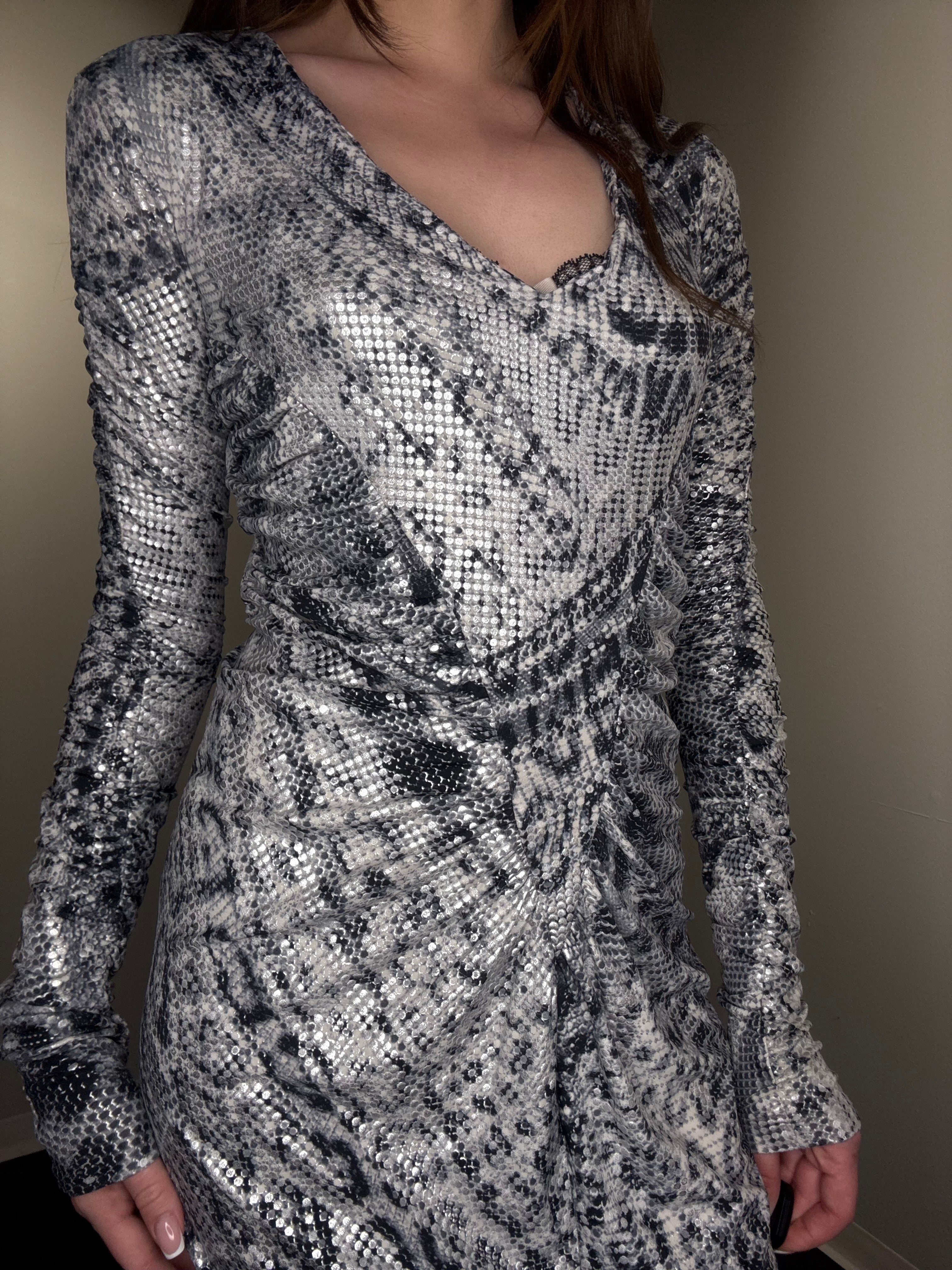 Roberto Cavalli Snake-Print Stretch Dress