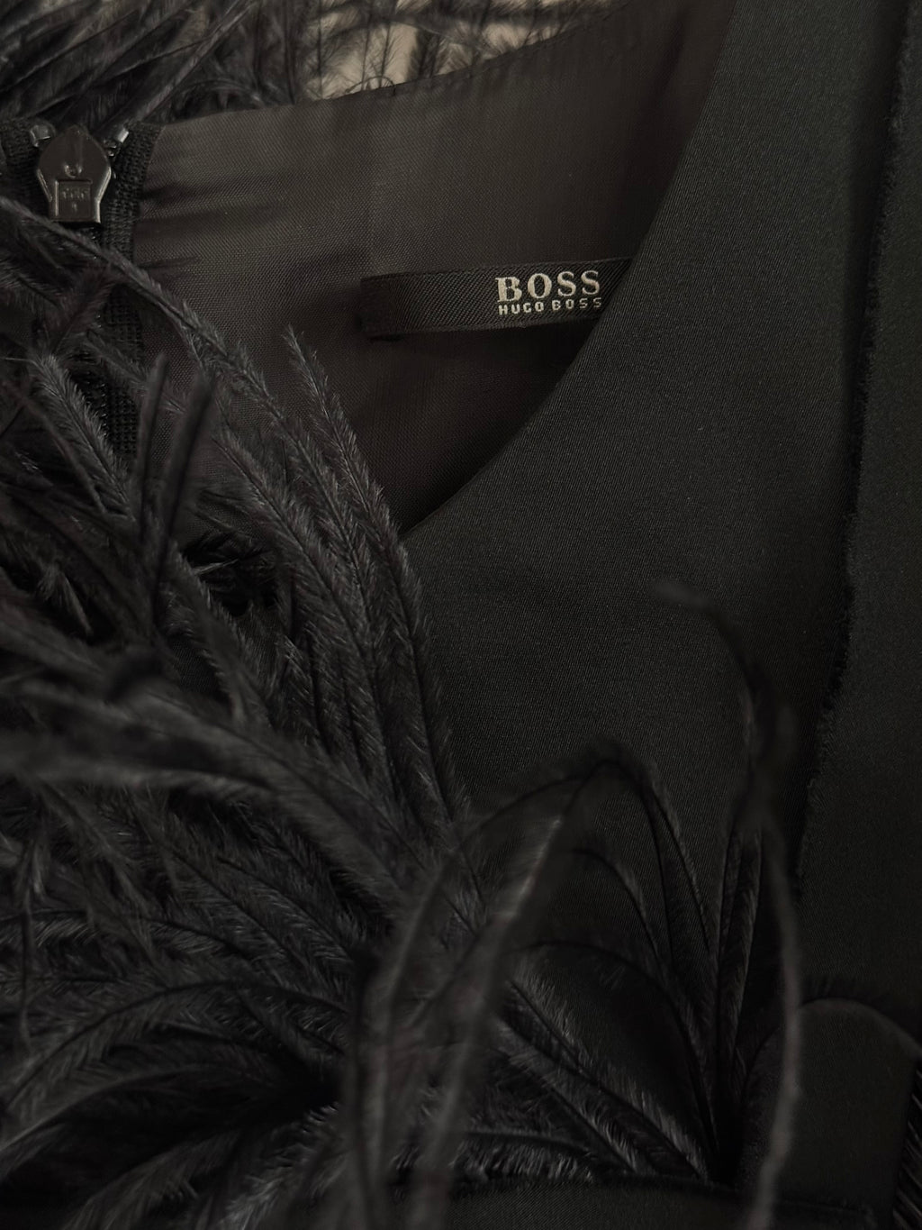 Hugo Boss Feather & Sequin Dress - M