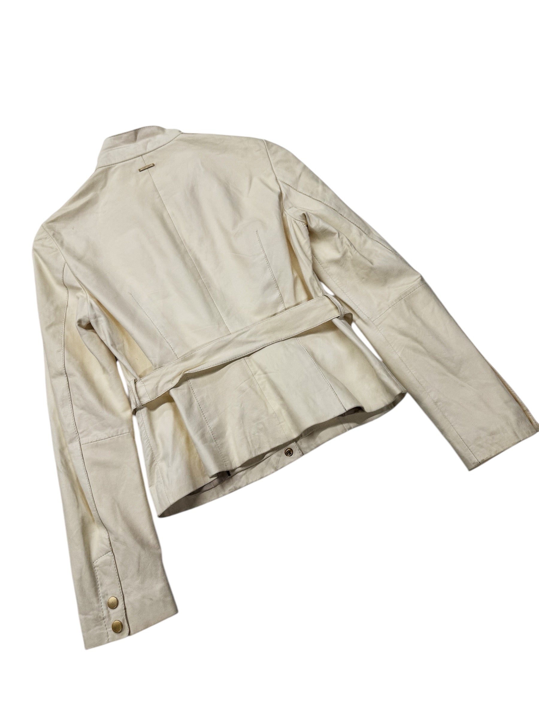 HUGO BOSS Lamb Leather Belted Jacket