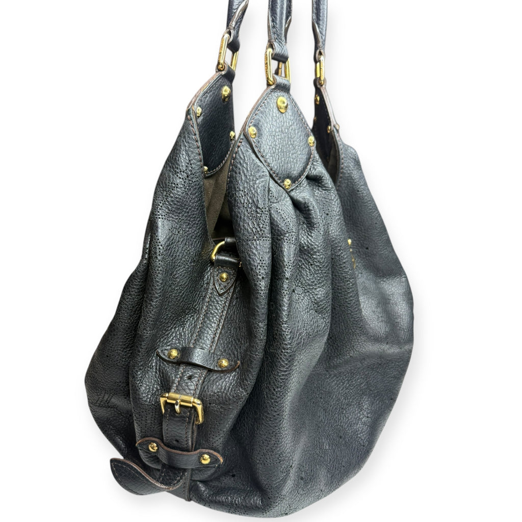 Louis Vuitton Mahina L Hobo Bag in Black Leather