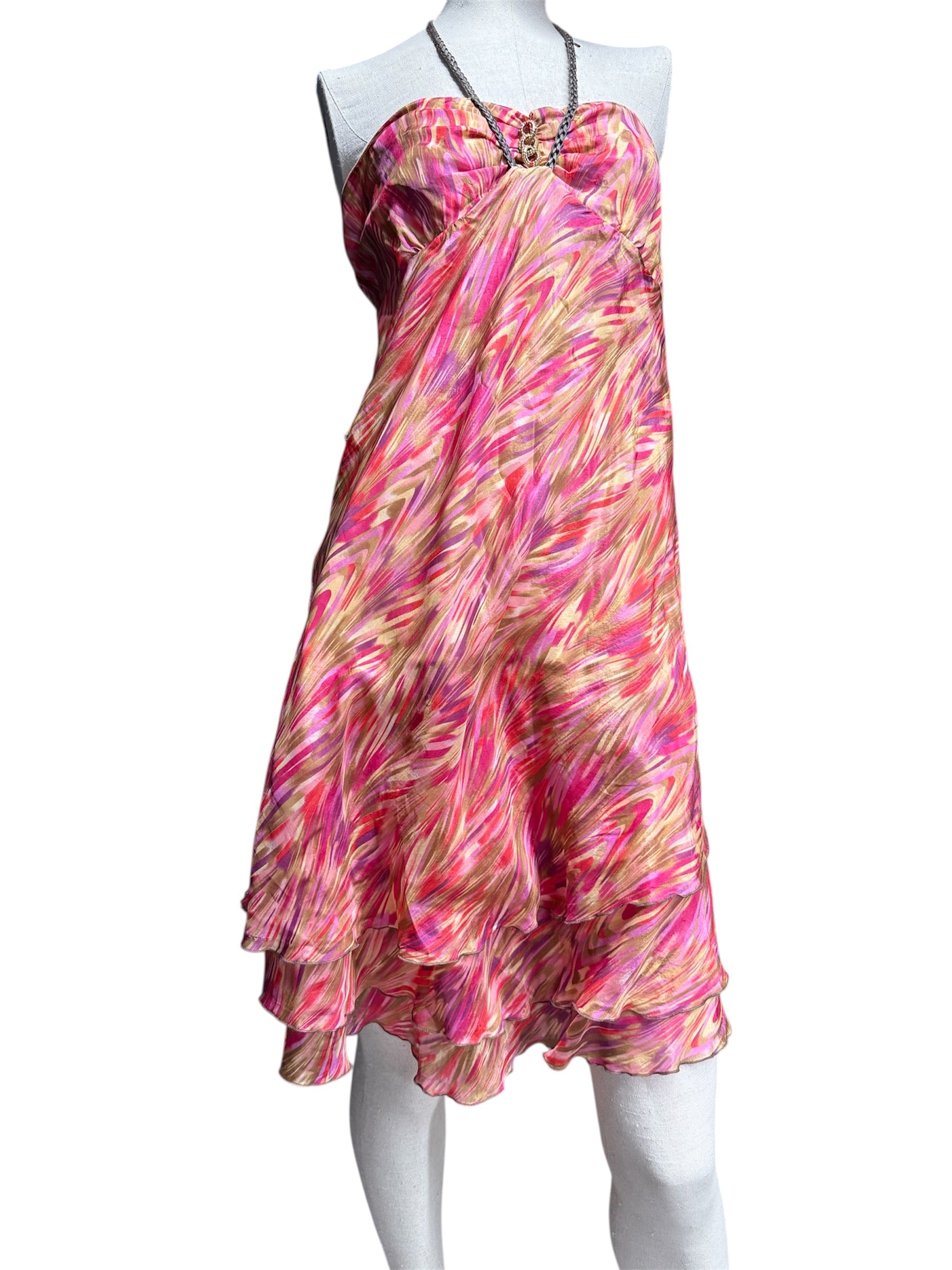 KOR@KOR Multicolor Strapless Silk-Cotton Dress