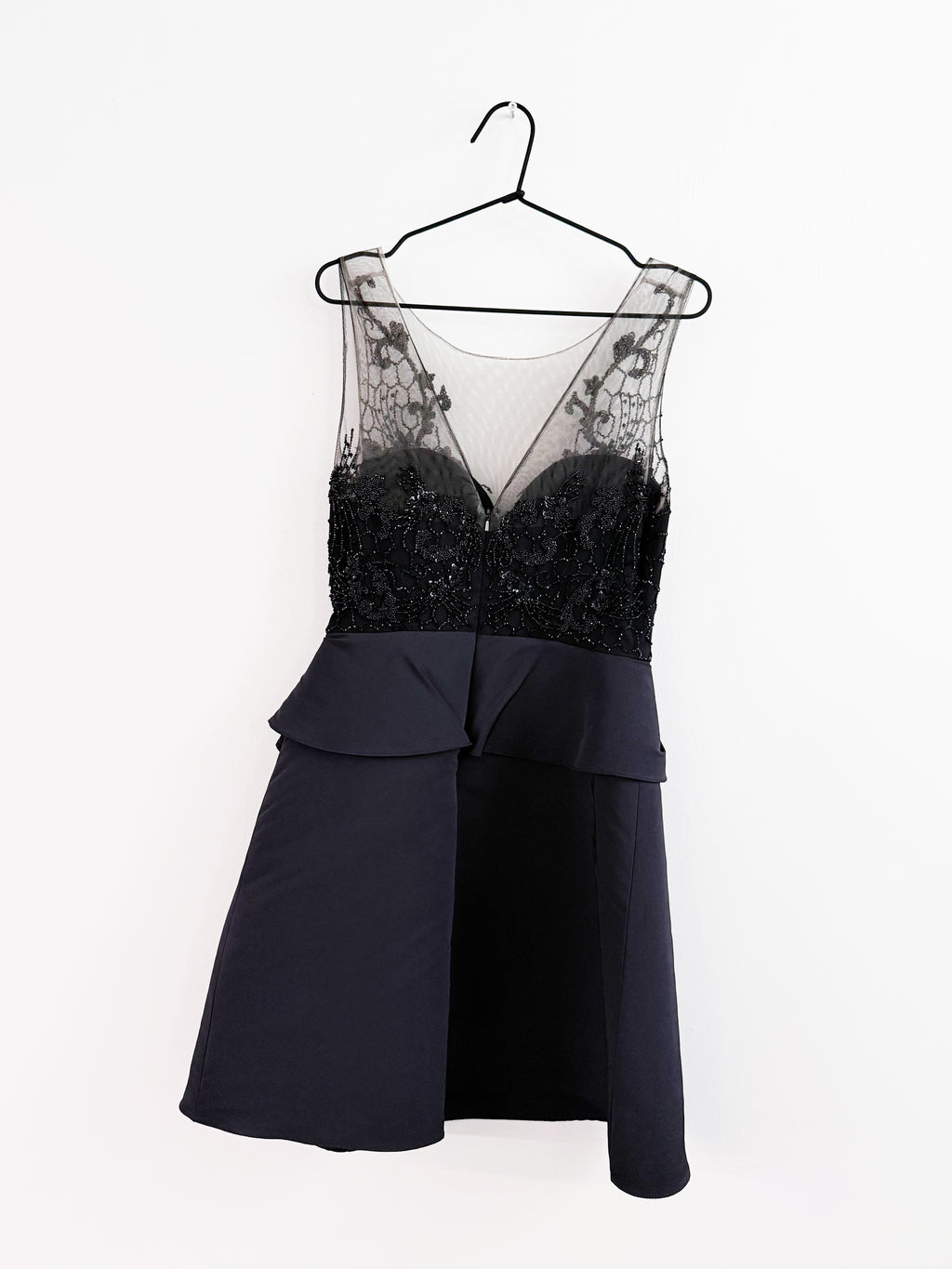 MARCHESA NOTTE Black Embellished Cocktail Dress