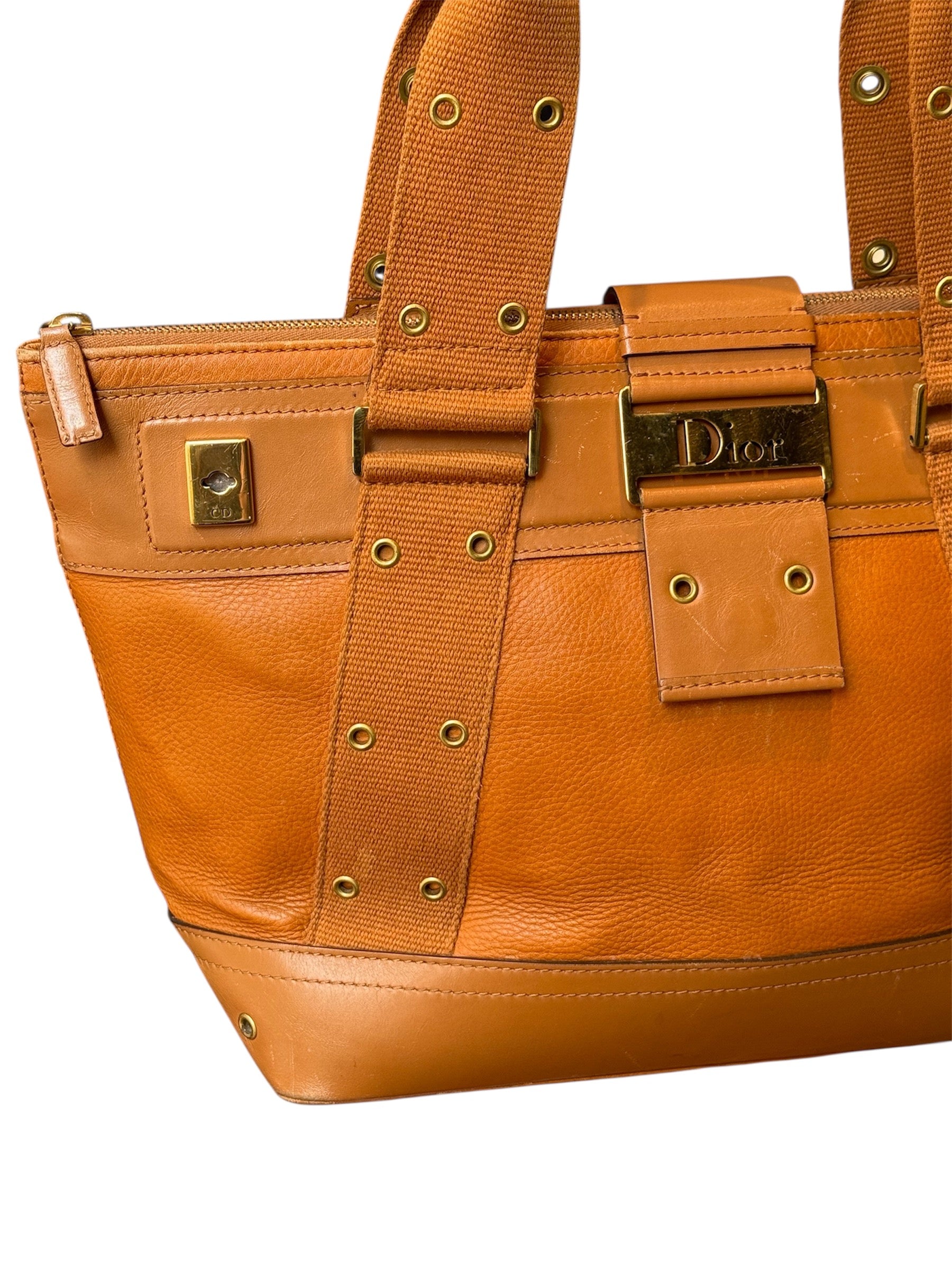 Christian Dior Brown Leather Tote Bag – Vintage Luxury Shoulder Handbag
