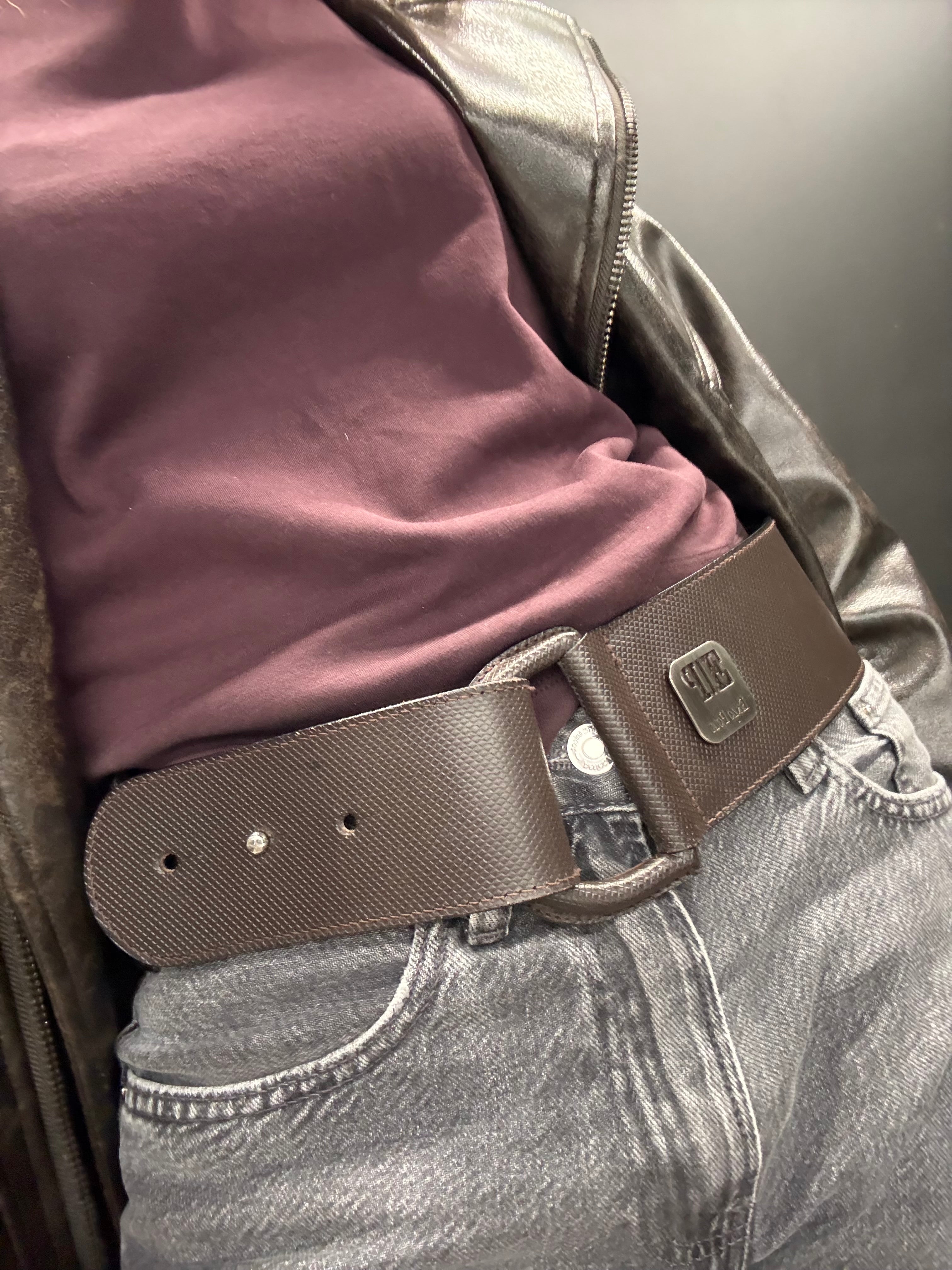 Enzo Poli Wide Leather Waist Belt