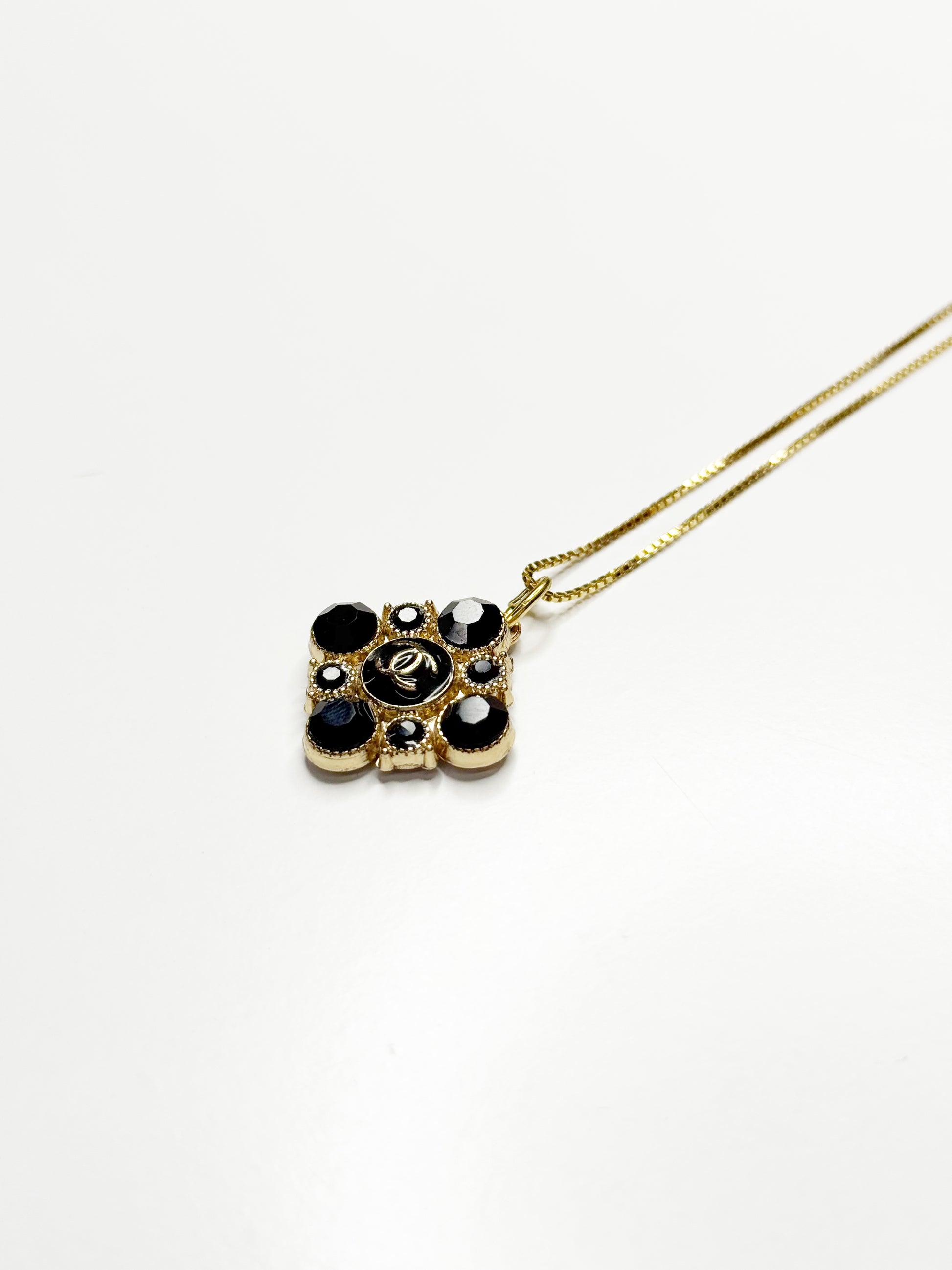 Vintage Chanel Filigree Logo Pendant Necklace