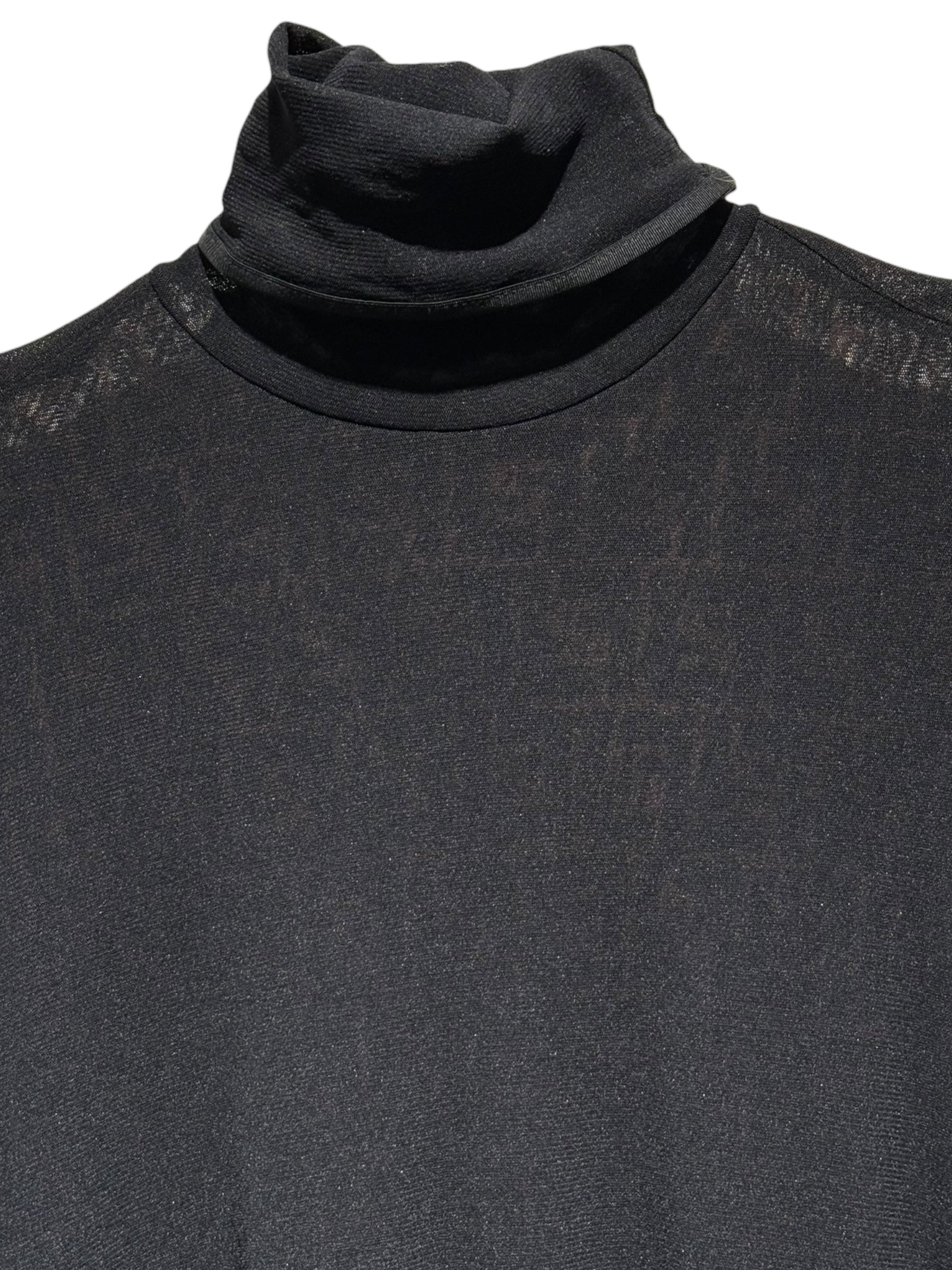 Fendi Maglia Vintage Black Two-Piece Set — Turtleneck Top & Skirt, Made in Italy