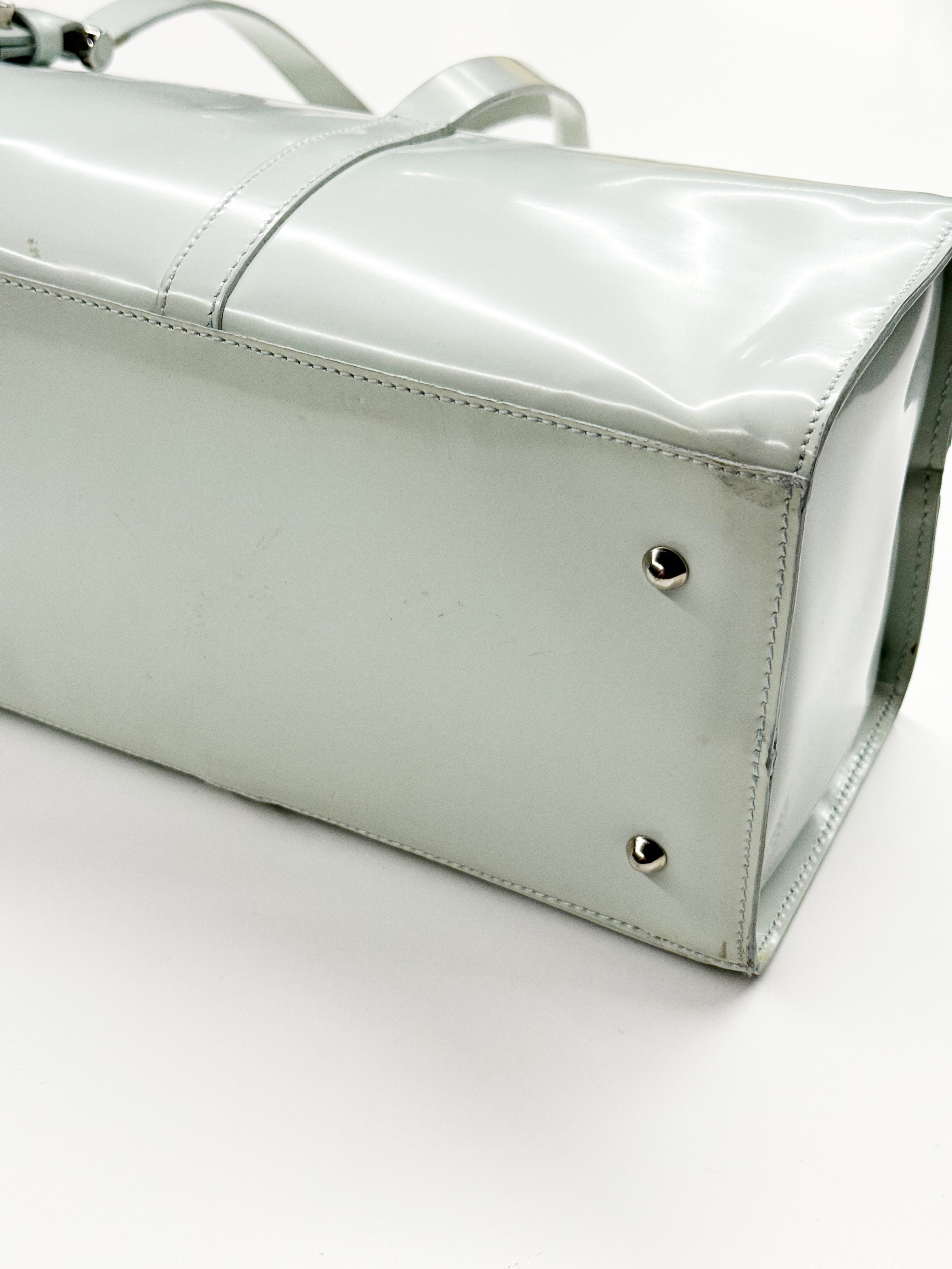 Furla Patent Leather Barrel Bag