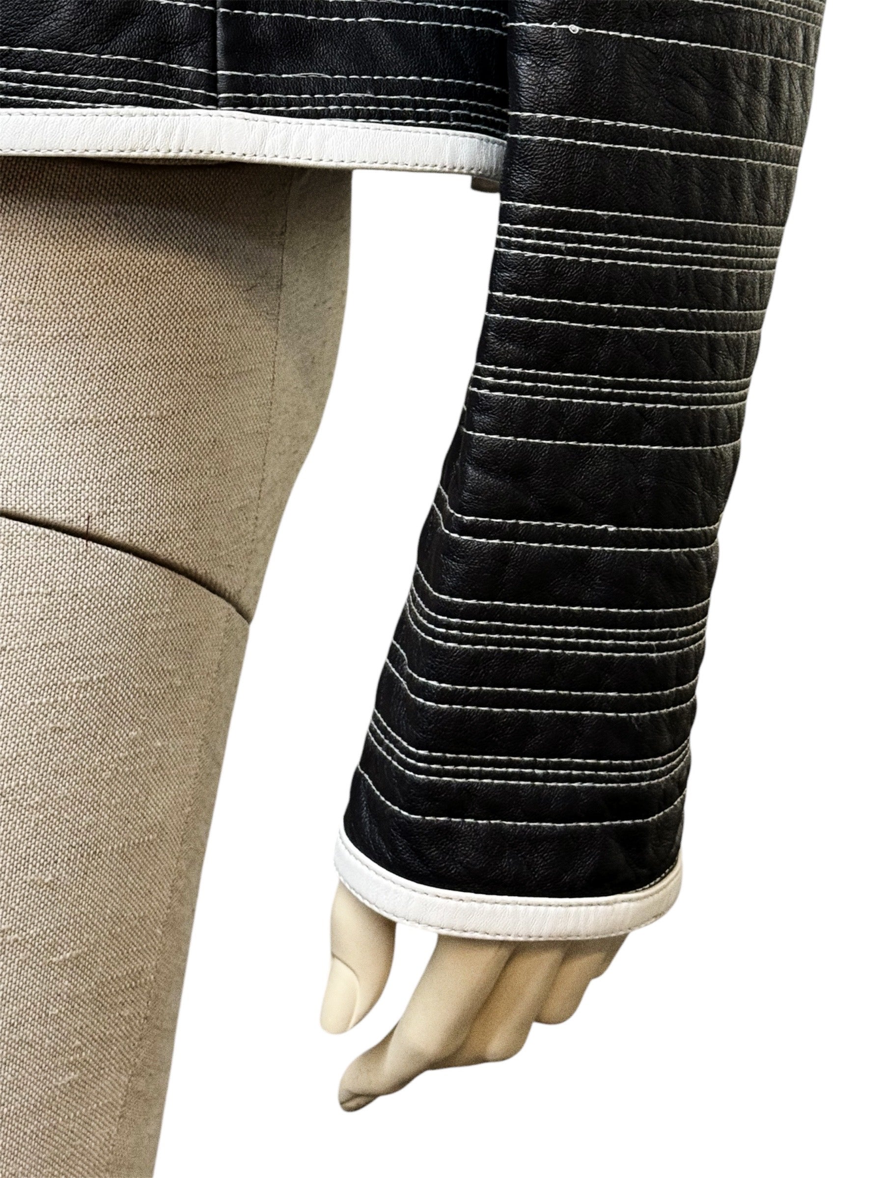 GIORGIO ARMANI Lambskin Leather Jacket with Silk Lining