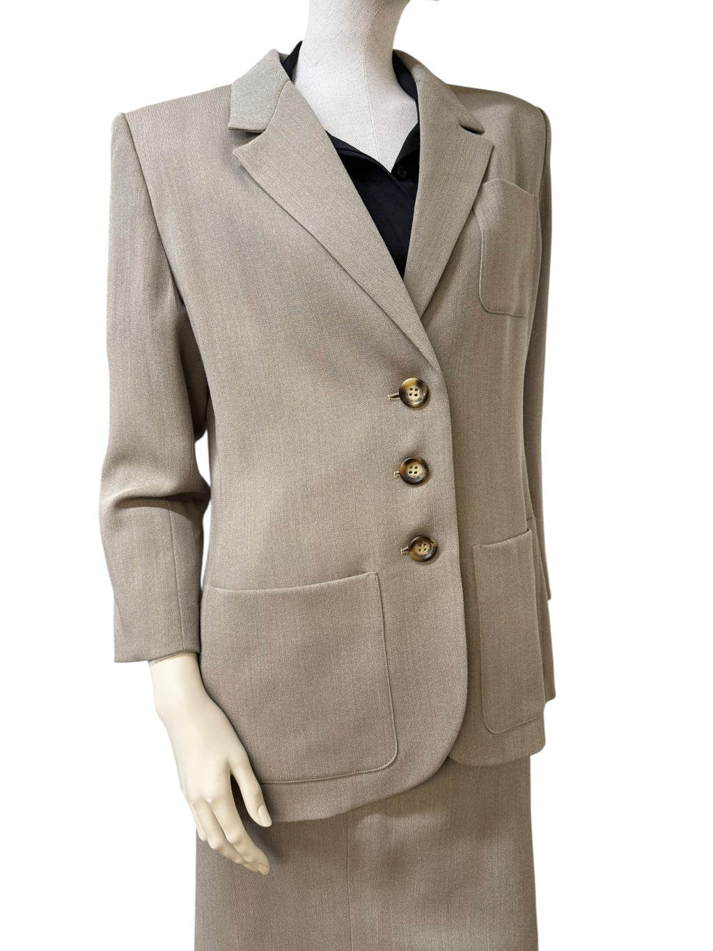 YVES SAINT LAURENT VARIATION BEIGE WOOL SUI - EU 40
