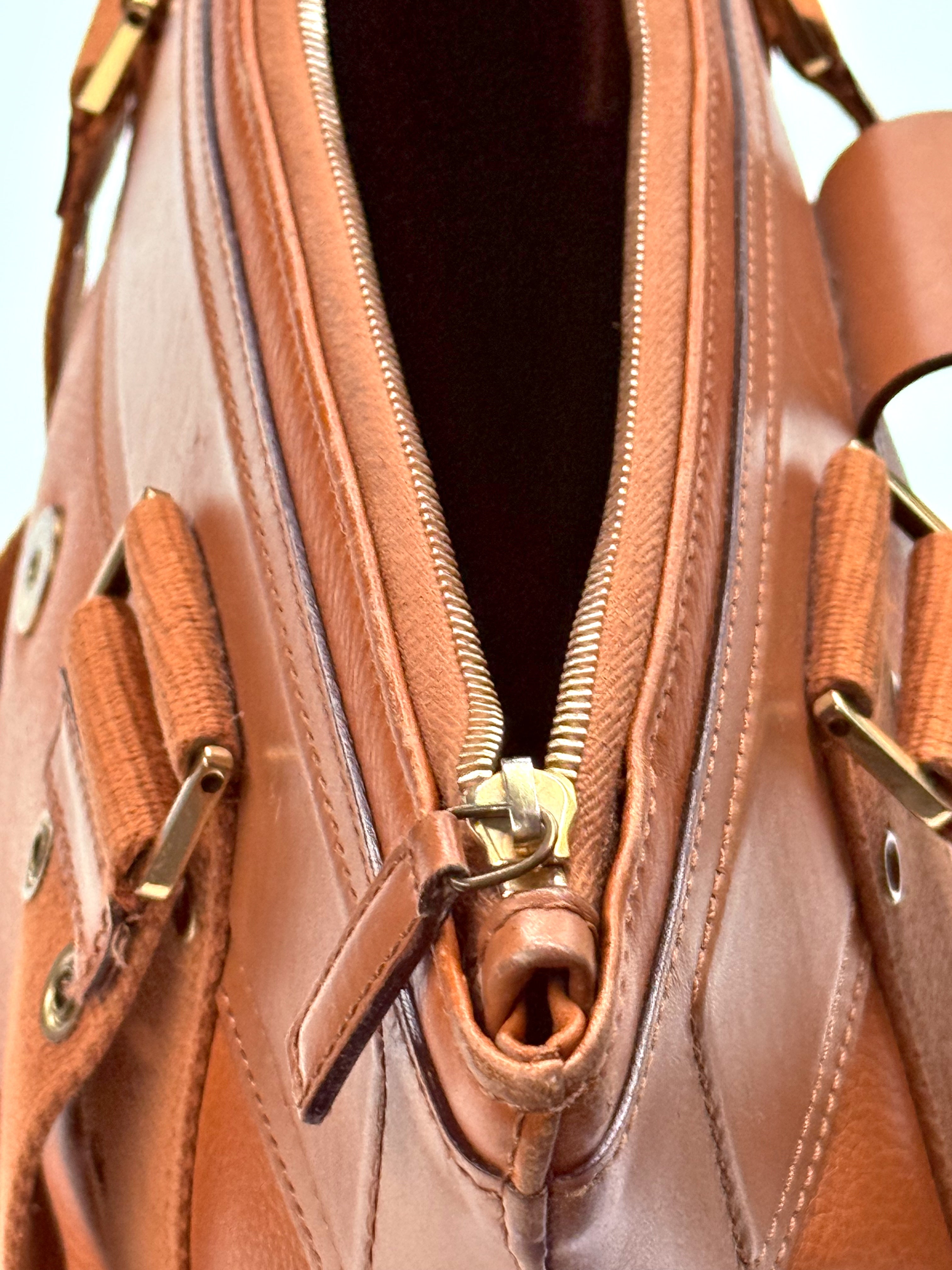 Christian Dior Brown Leather Tote Bag – Vintage Luxury Shoulder Handbag