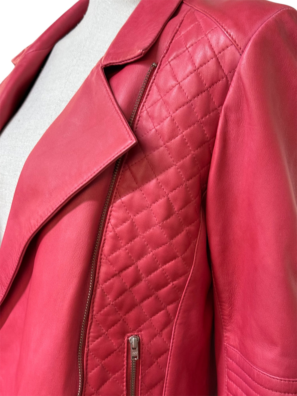 Pablo Gerard Darel Red Lamb Leather Jacket