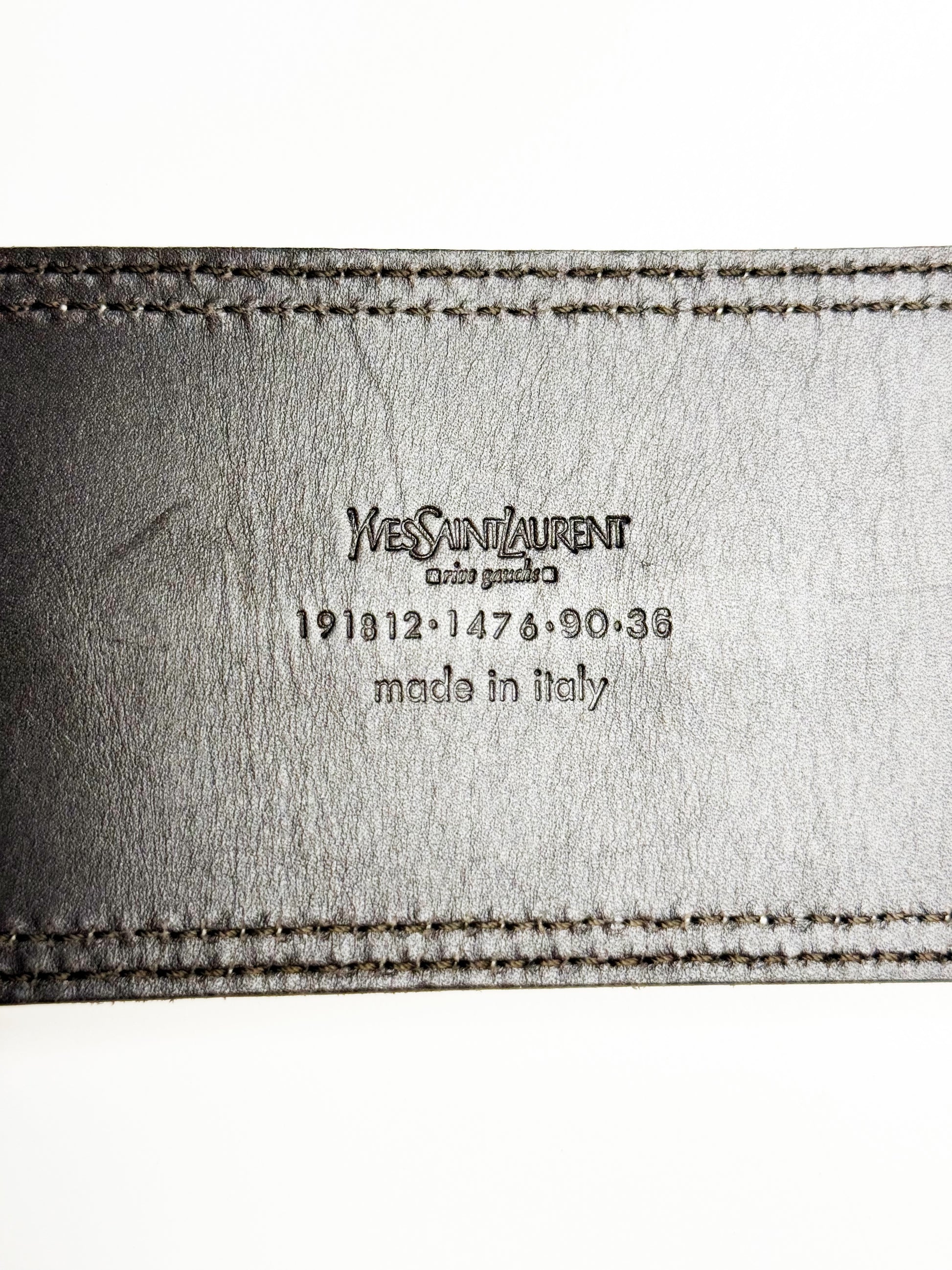 YVES SAINT LAURENT Wide Leather Belt – Made in Italy