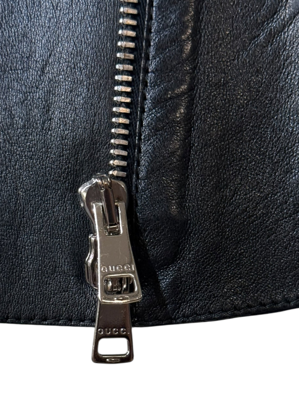 GUCCI Black Leather Jacket – Made in Italy