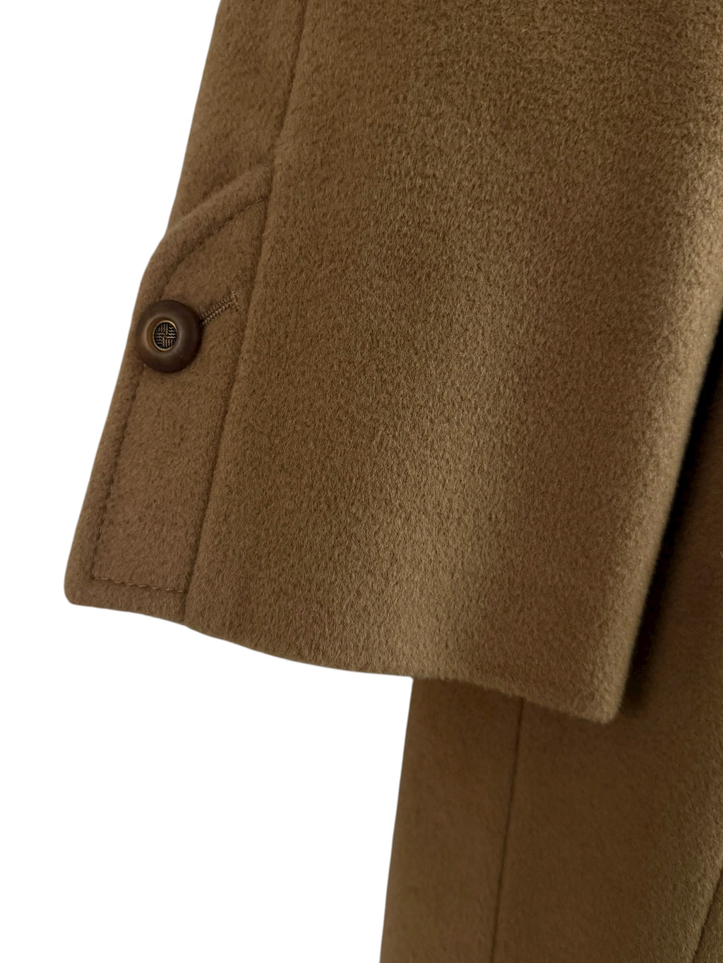 Marcona Camel Wool-Cashmere Coat with Fur Collar