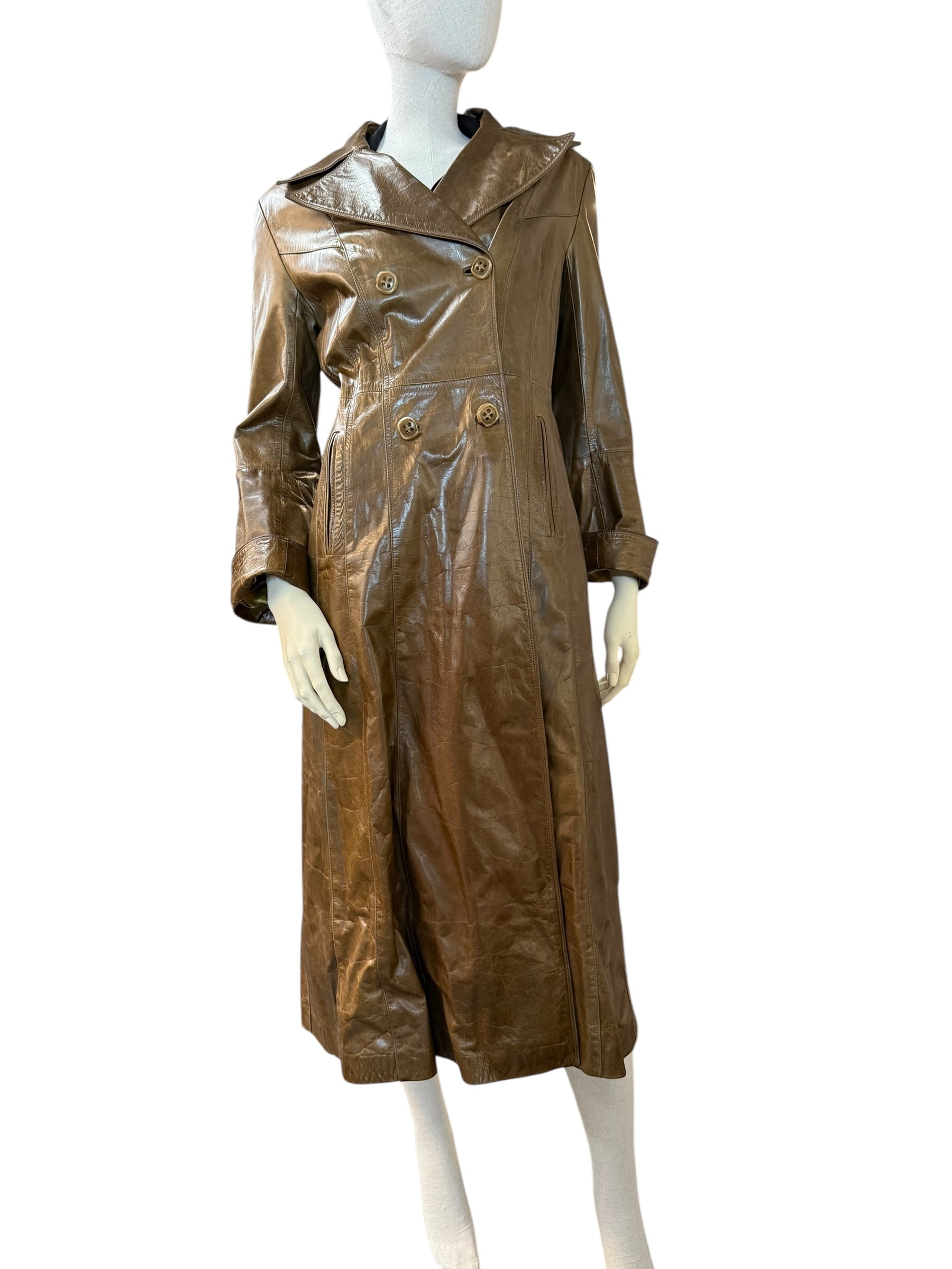 SYLVIE SCHIMMEL PARIS LAMB LEATHER TRENCH COAT – MADE IN FRANCE – SIZE 40