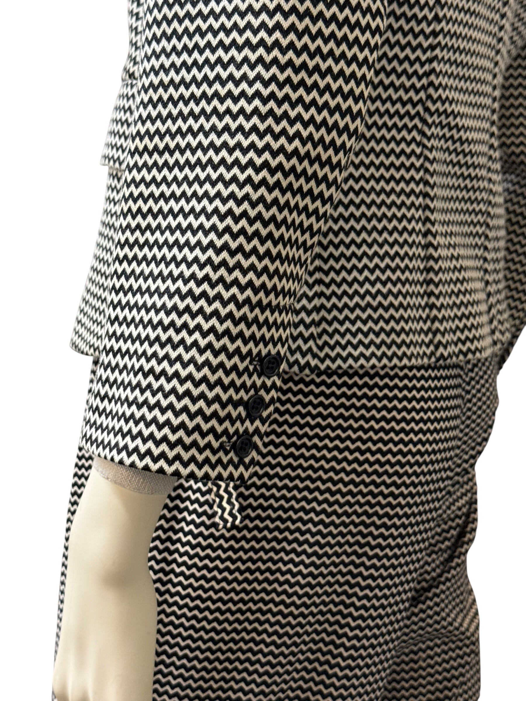 Max Mara Weekend Graphic Patterned Suit with Belt - EU 40
