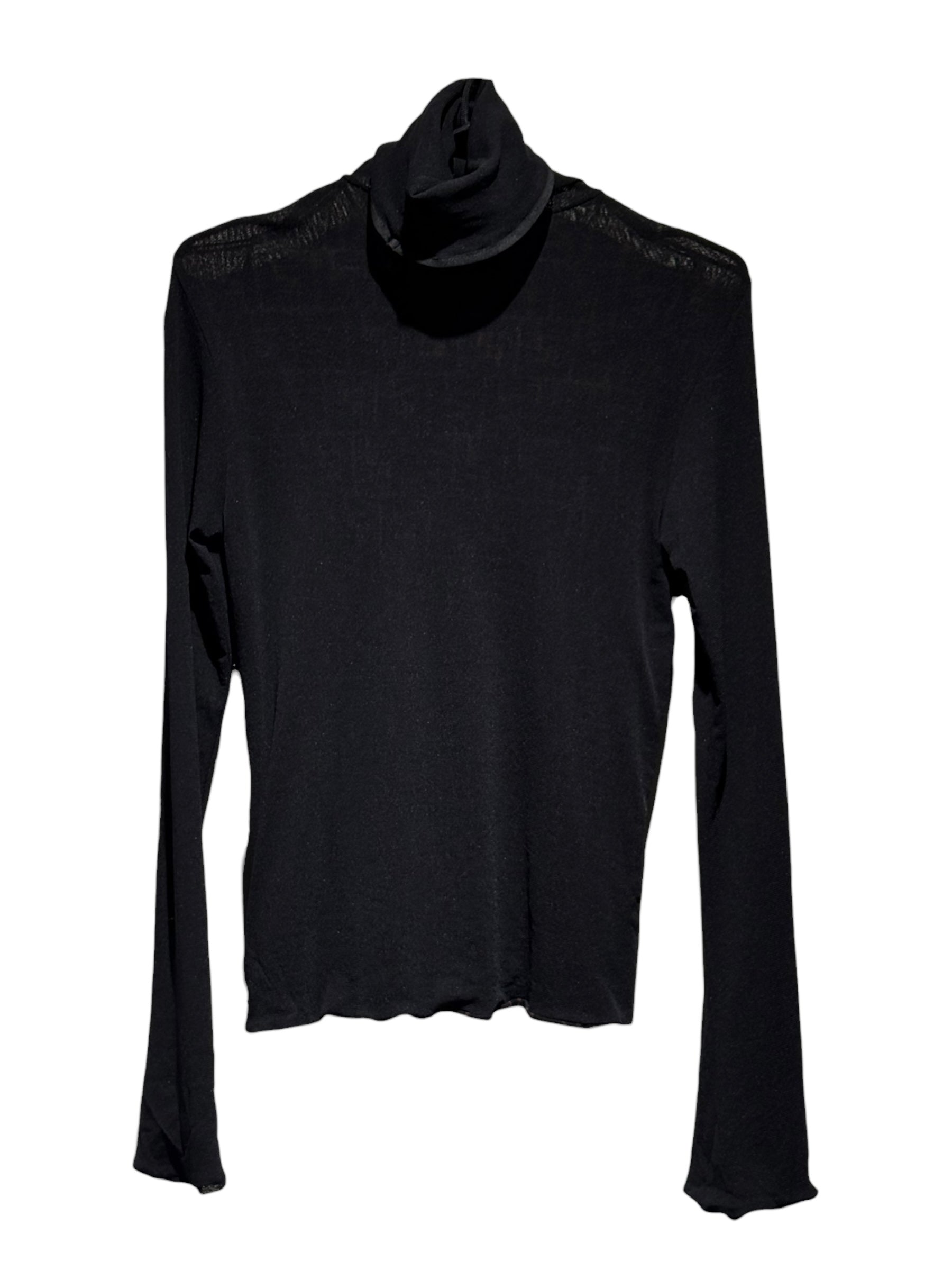 Fendi Maglia Vintage Black Two-Piece Set — Turtleneck Top & Skirt, Made in Italy