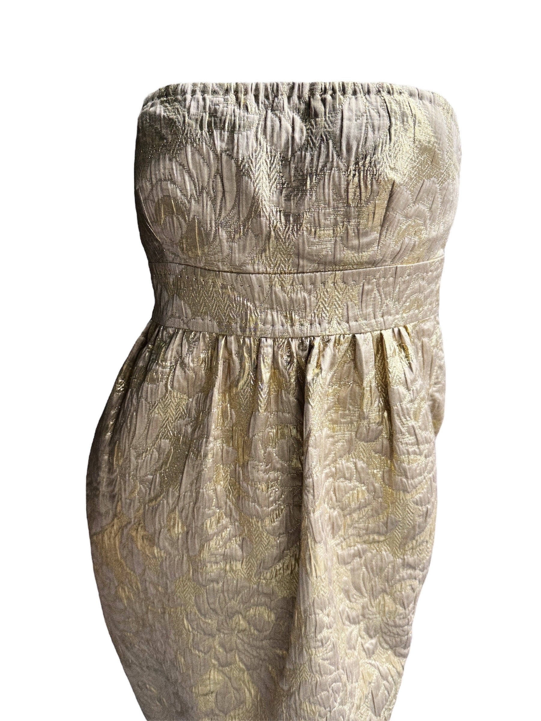 DSQUARED2 Strapless Gold Dress