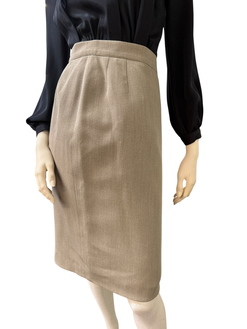 YVES SAINT LAURENT VARIATION BEIGE WOOL SUI - EU 40