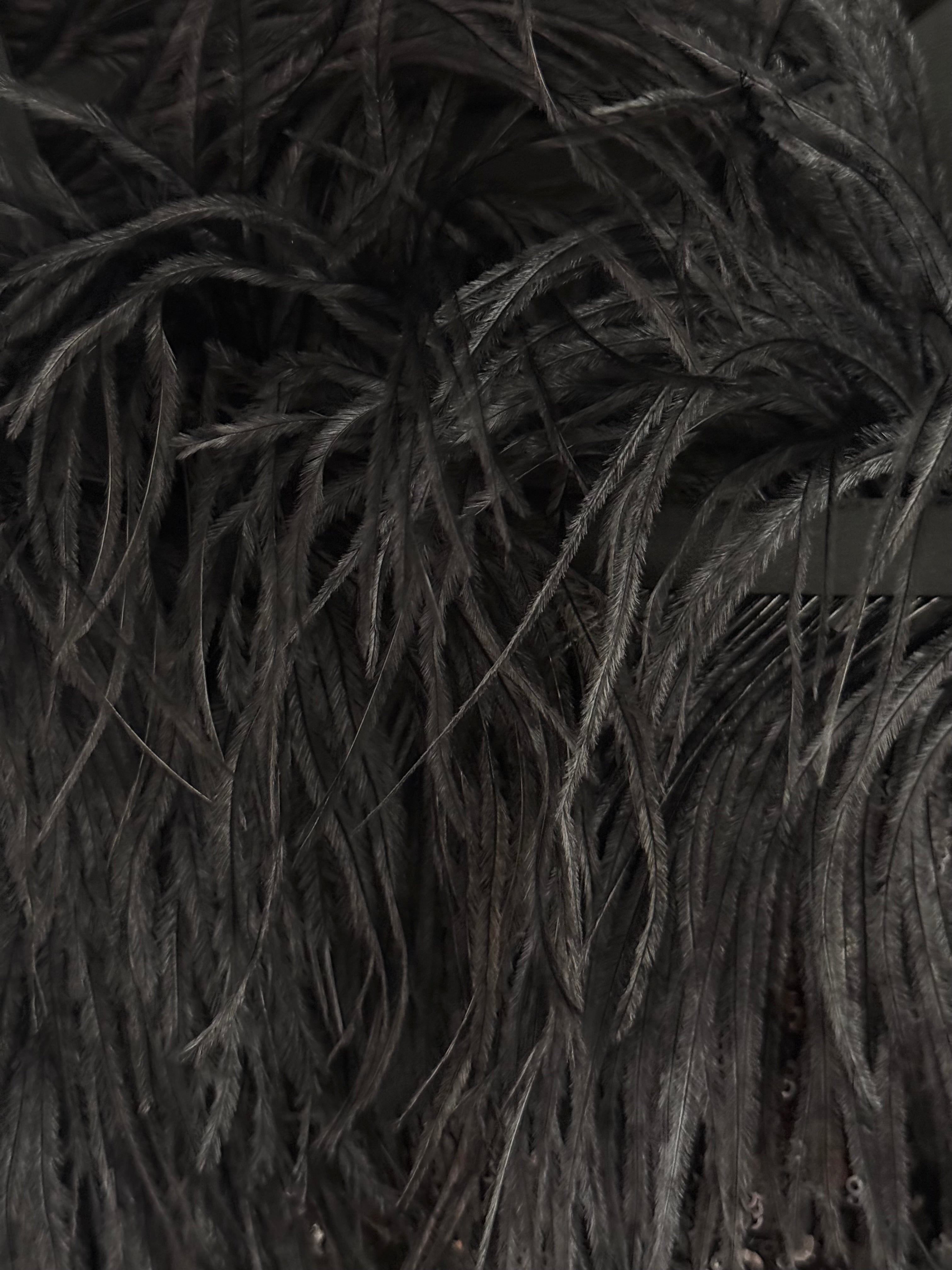 Hugo Boss Feather & Sequin Dress - M