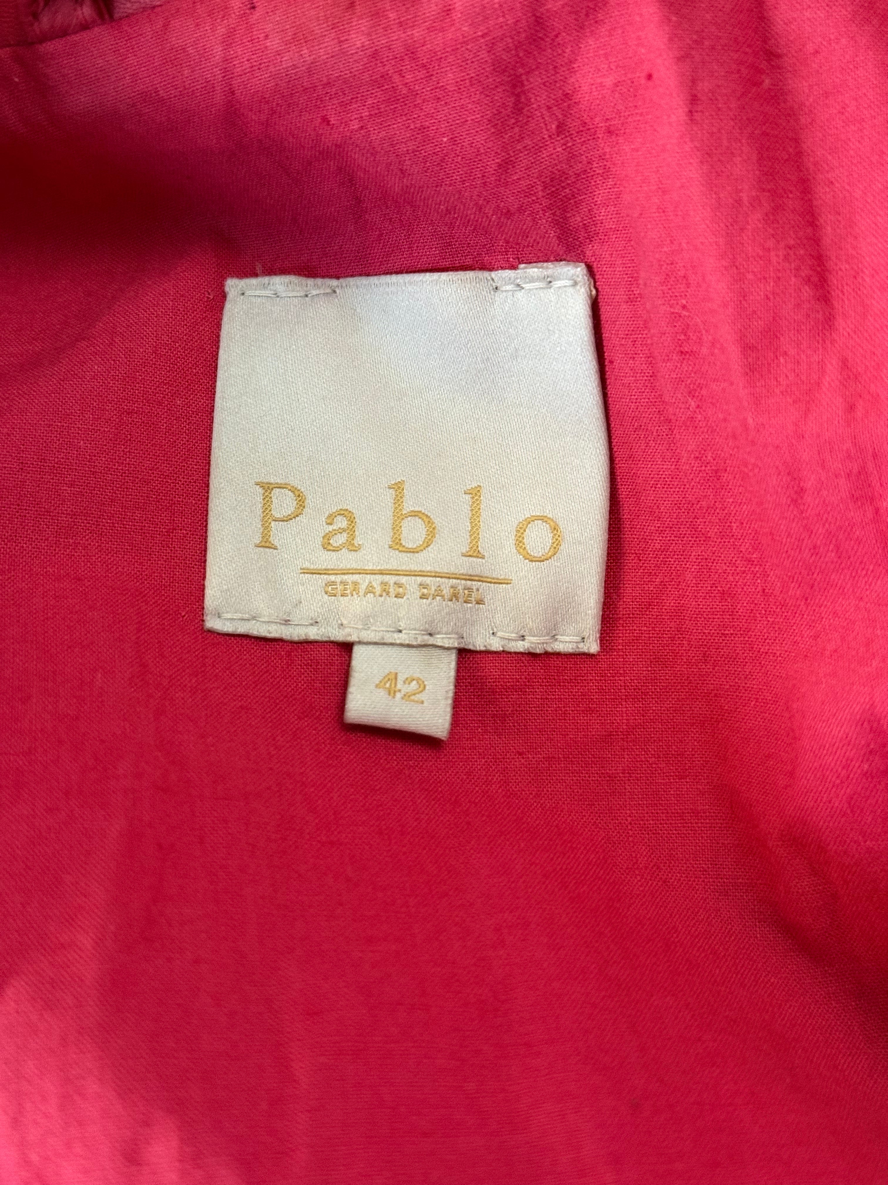 Pablo Gerard Darel Red Lamb Leather Jacket