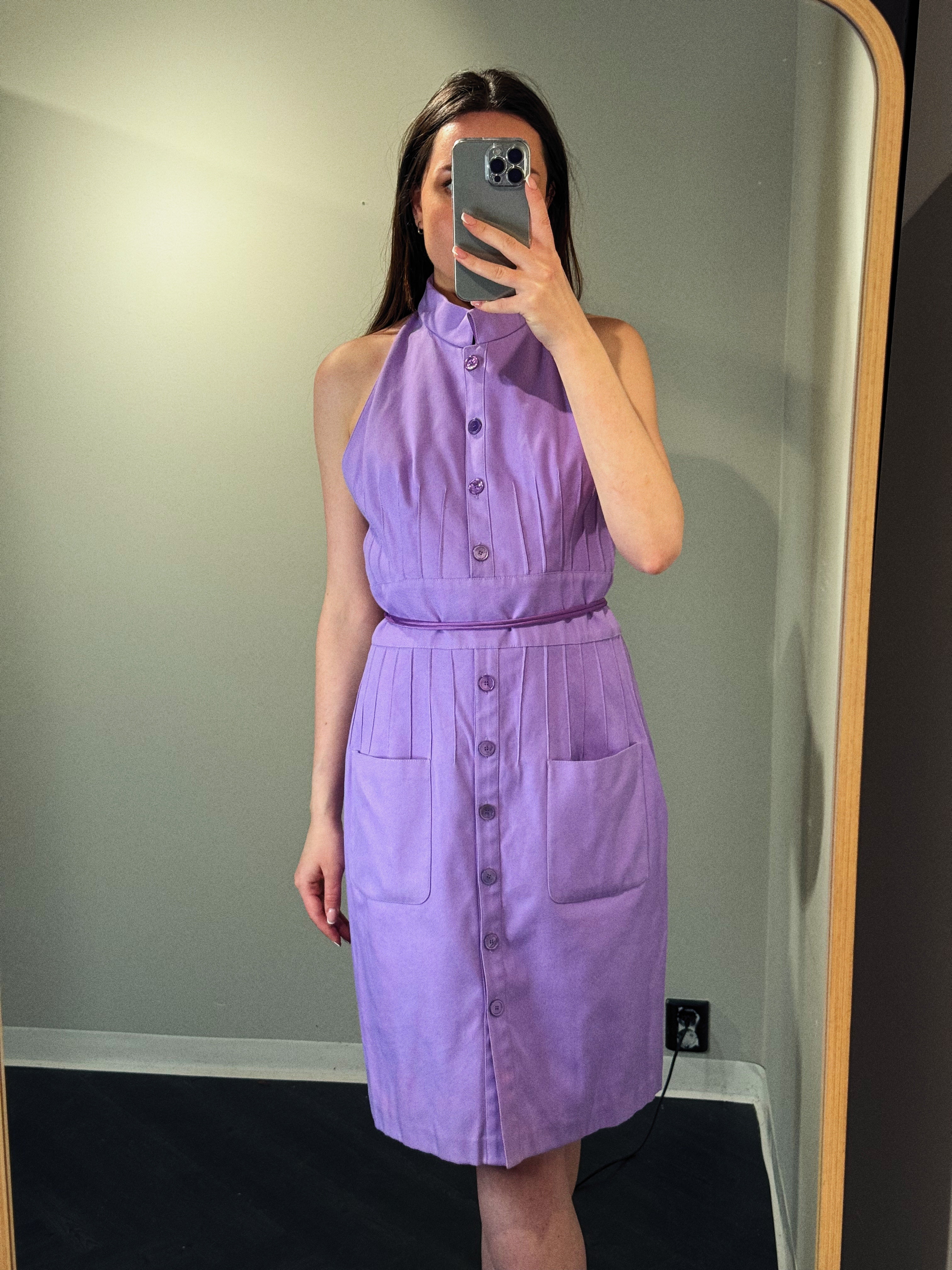 Valentino Purple Halterneck Dress