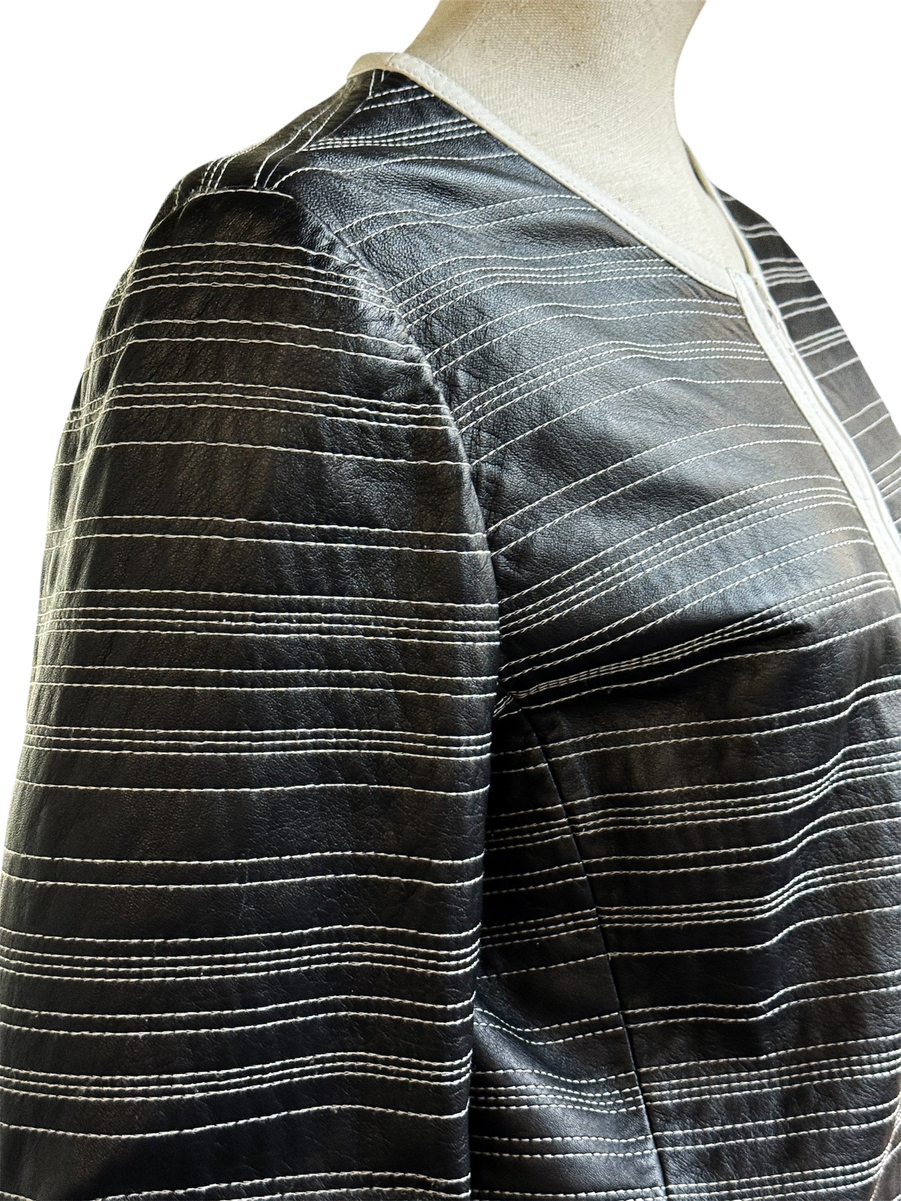 GIORGIO ARMANI Lambskin Leather Jacket with Silk Lining