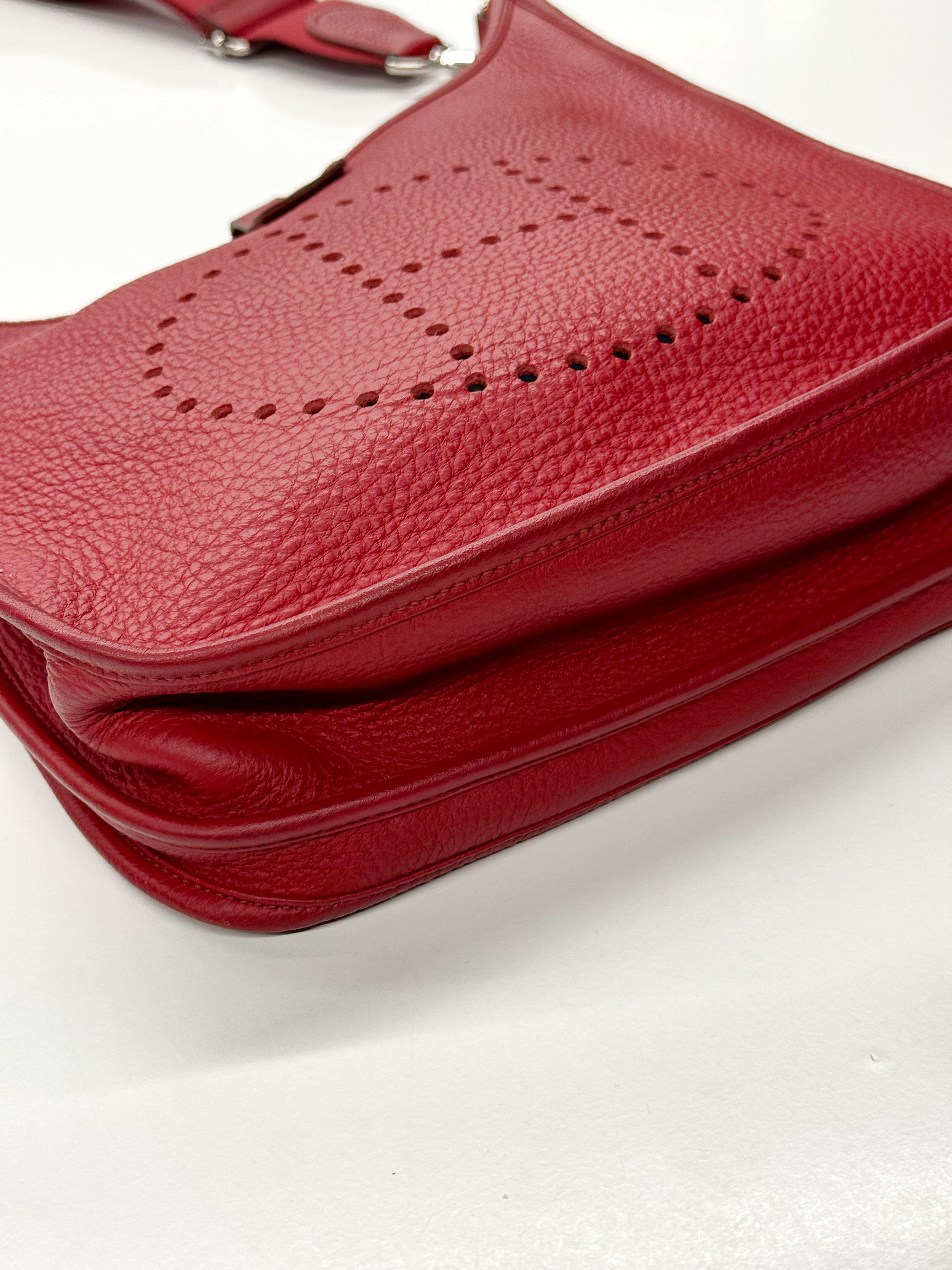 Hermès Evelyne III PM Red Clemence Leather Crossbody Bag