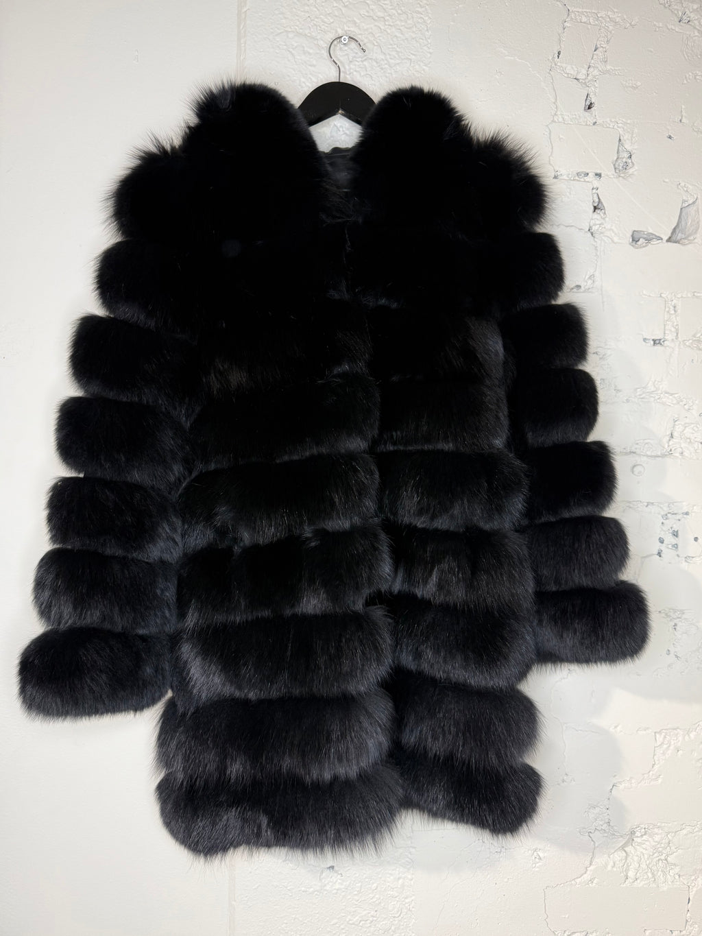 Meotine Black Fox Fur Coat - XS/S