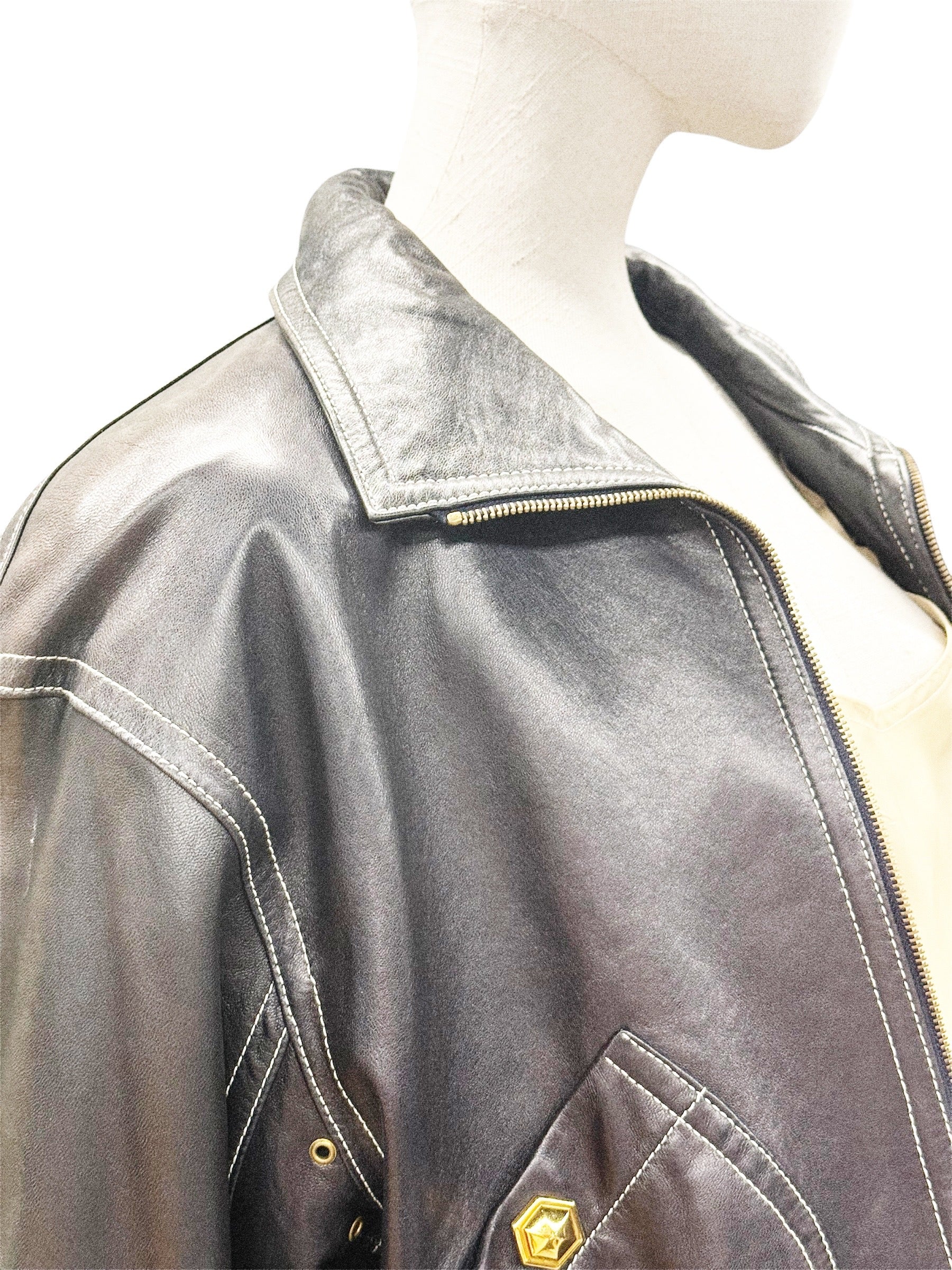Escada by Margaretha Ley Vintage Studded Leather Jacket