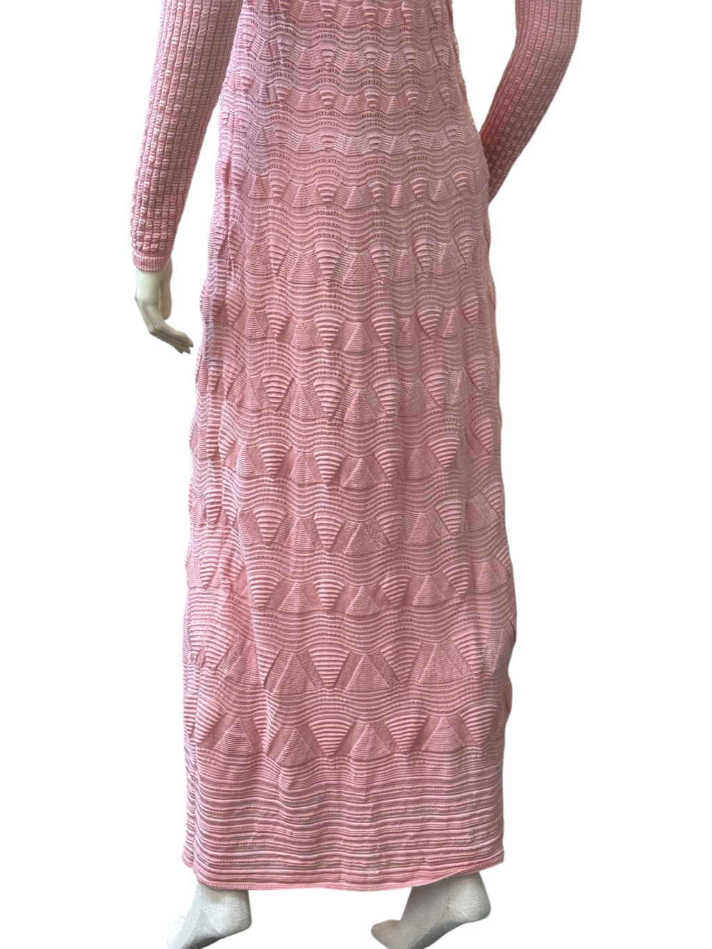 Missoni Pink Textured Knit Maxi Dress