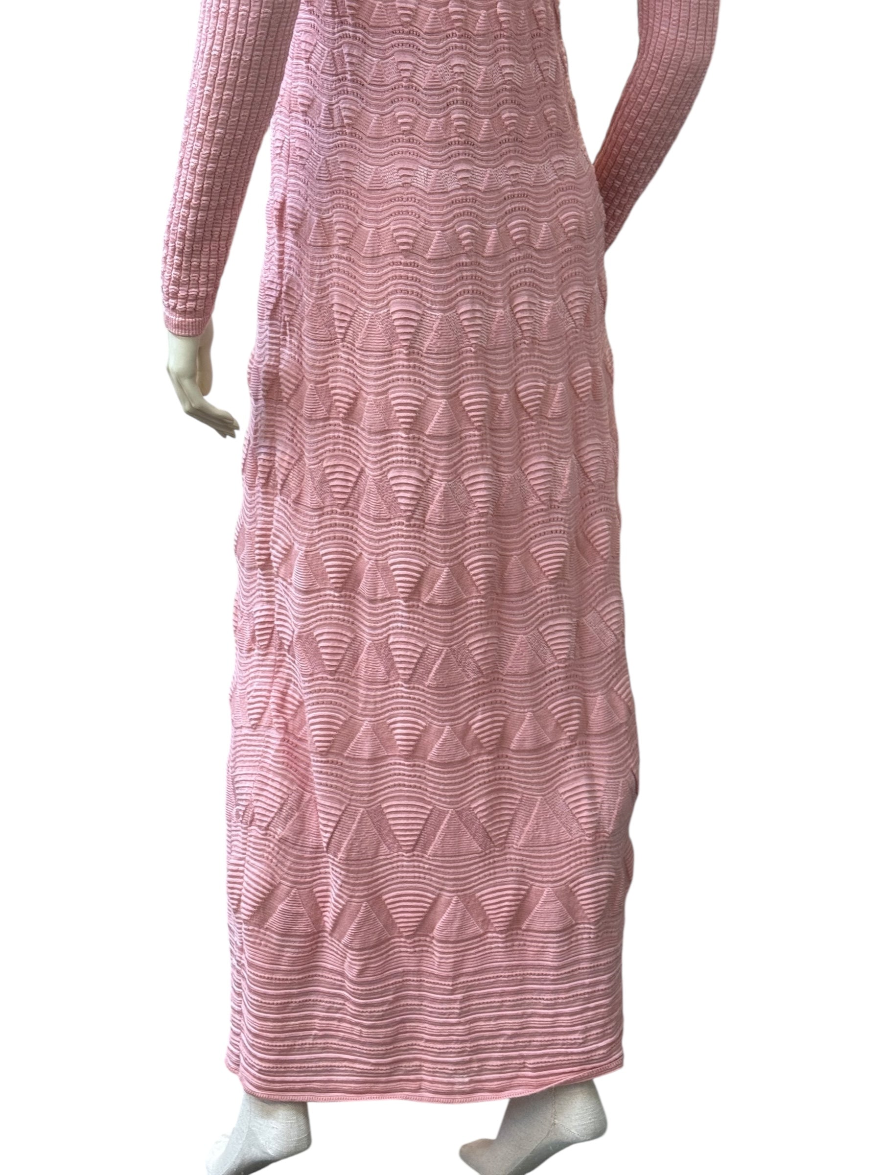 Missoni Pink Textured Knit Maxi Dress