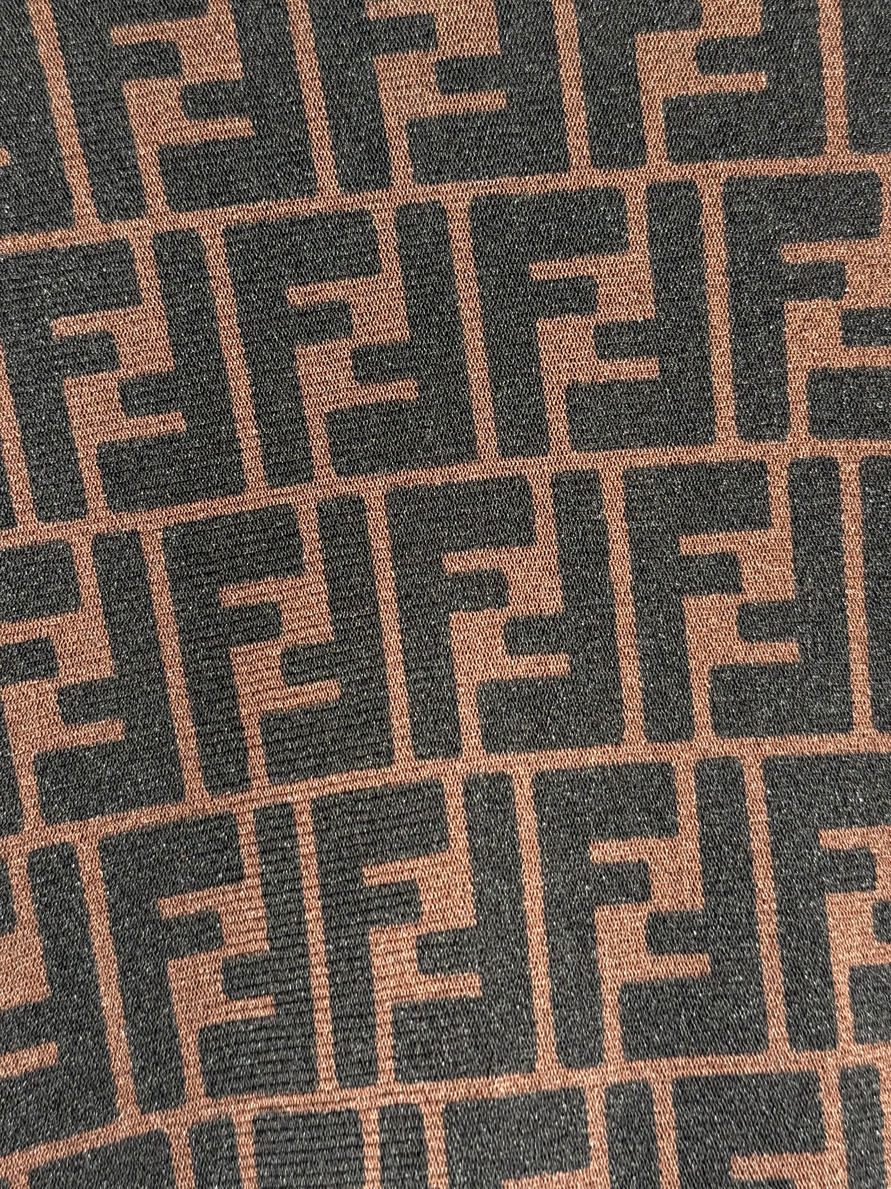 Fendi Maglia Vintage Black Two-Piece Set — Turtleneck Top & Skirt, Made in Italy