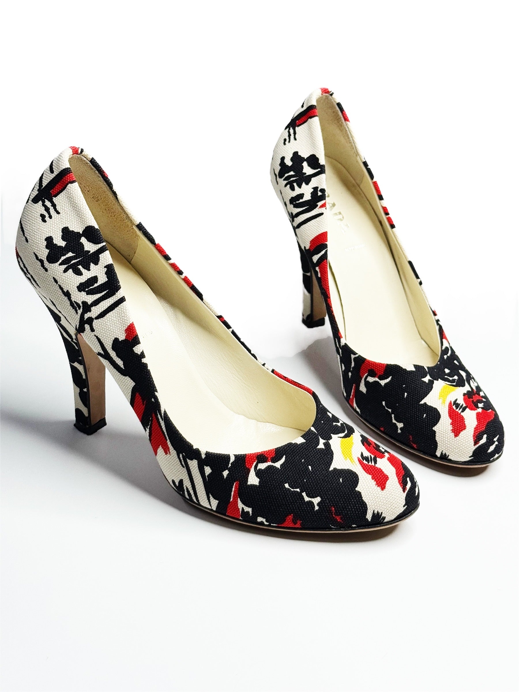 Prada Printed Canvas Pumps