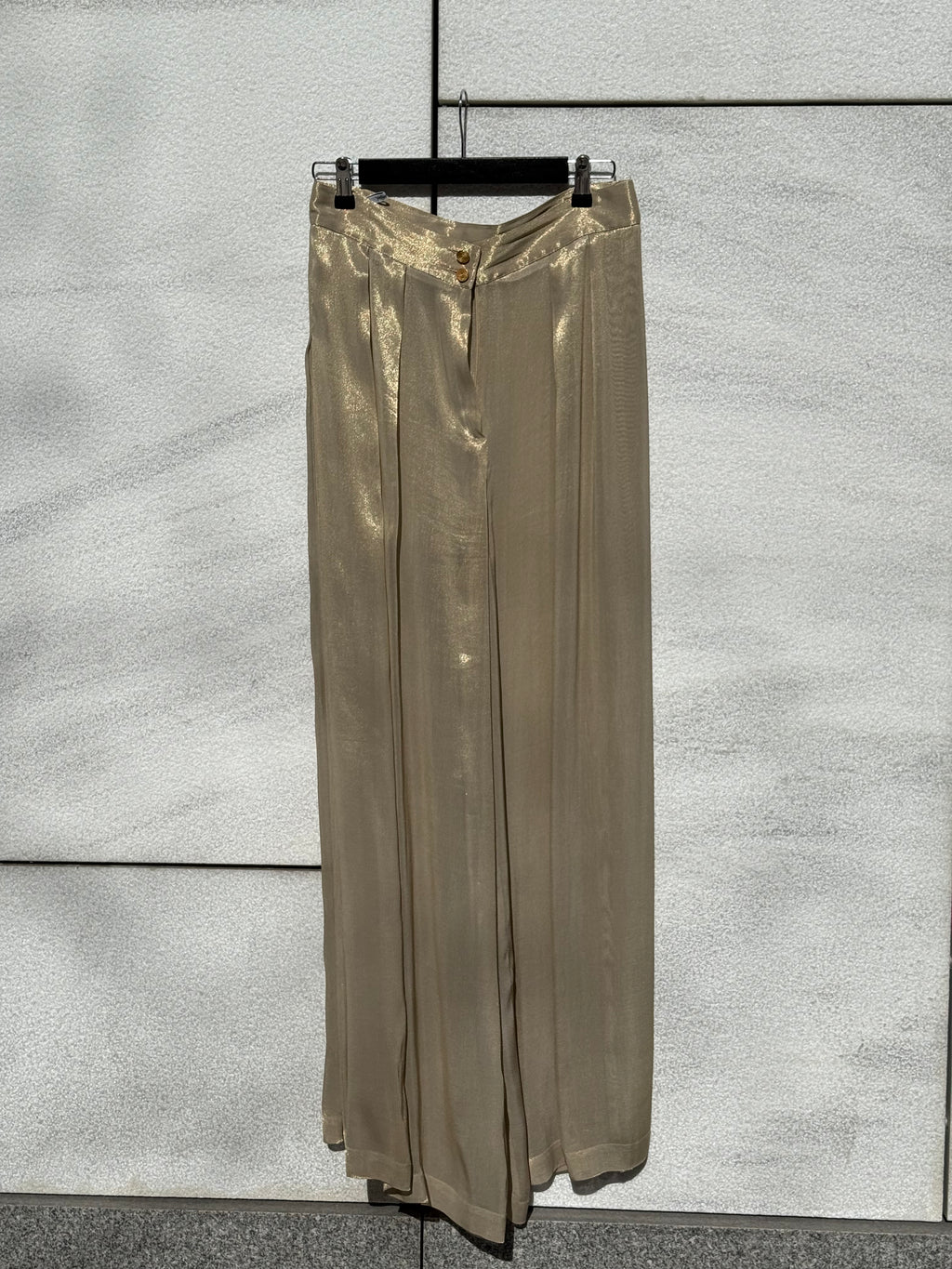 Vintage Yves Saint Laurent Gold Wide-Leg Trousers