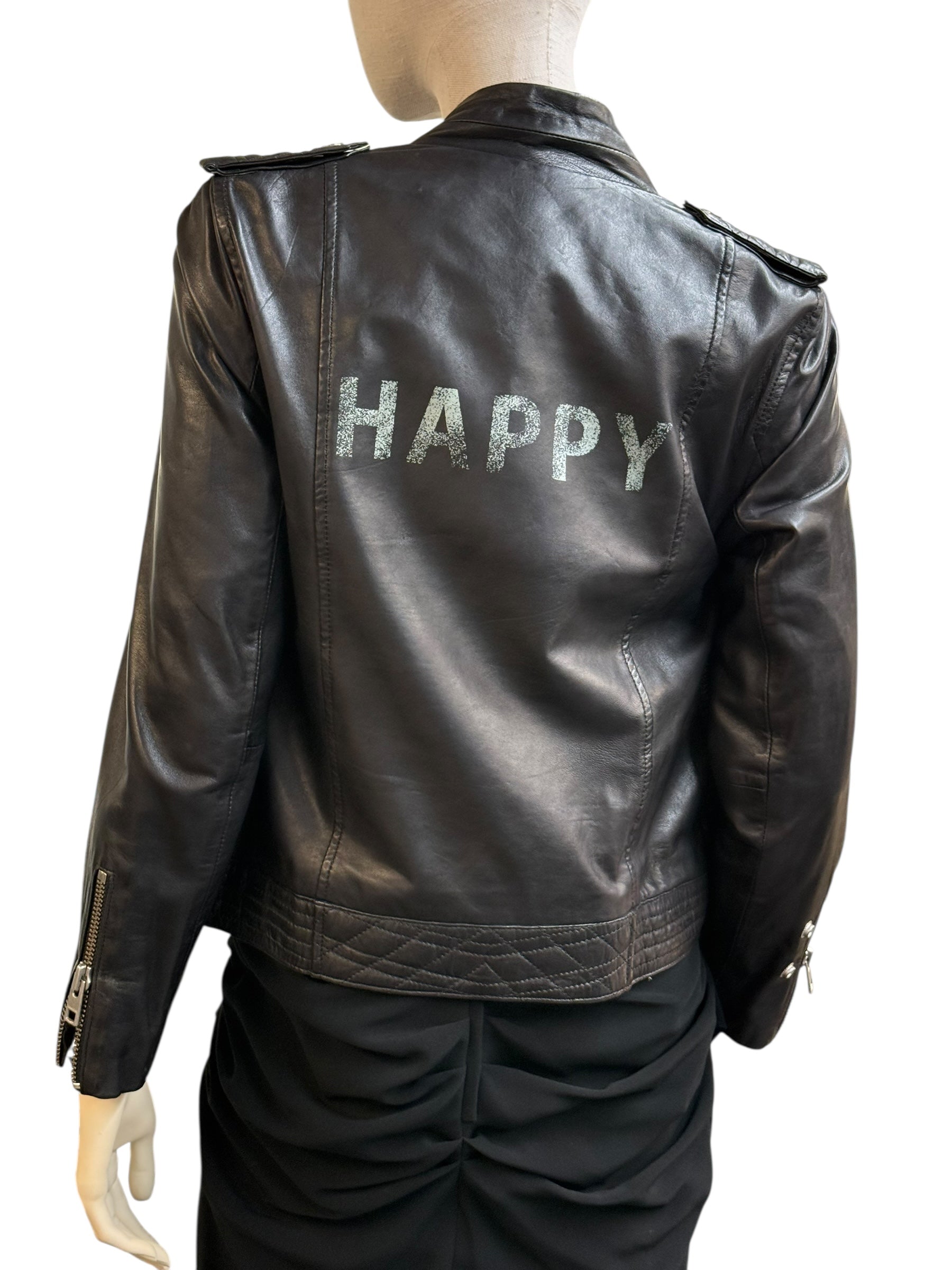 Zadig & Voltaire “LOON BIS” Lamb Leather Biker Jacket - EU 38