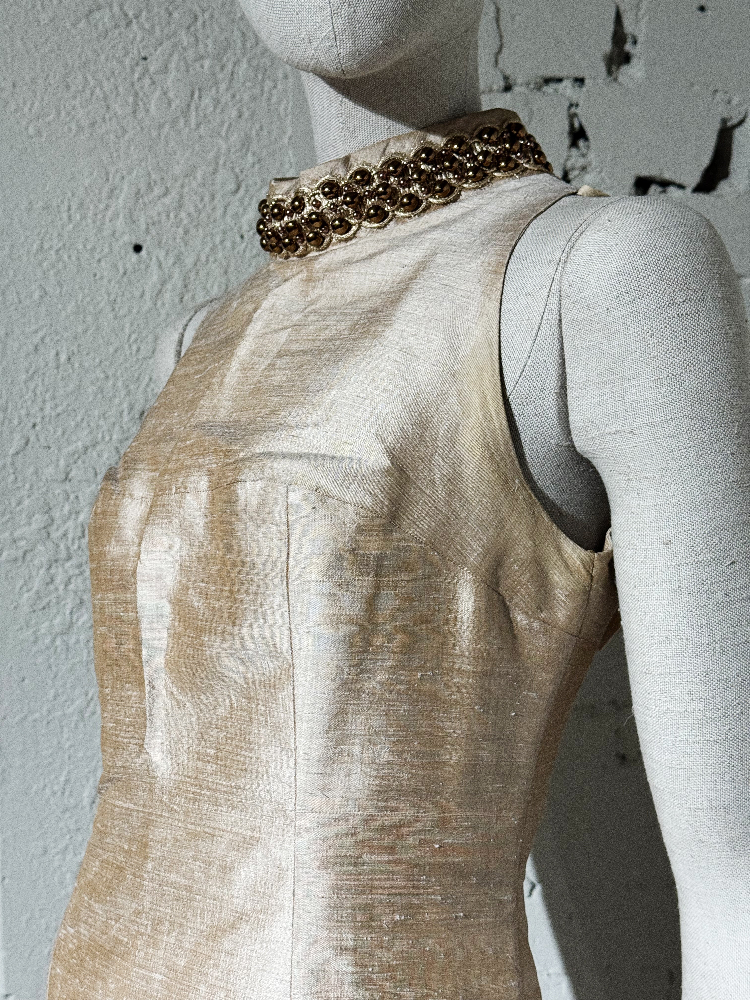 Vintage Petit Atelier Champagne Silk Dress