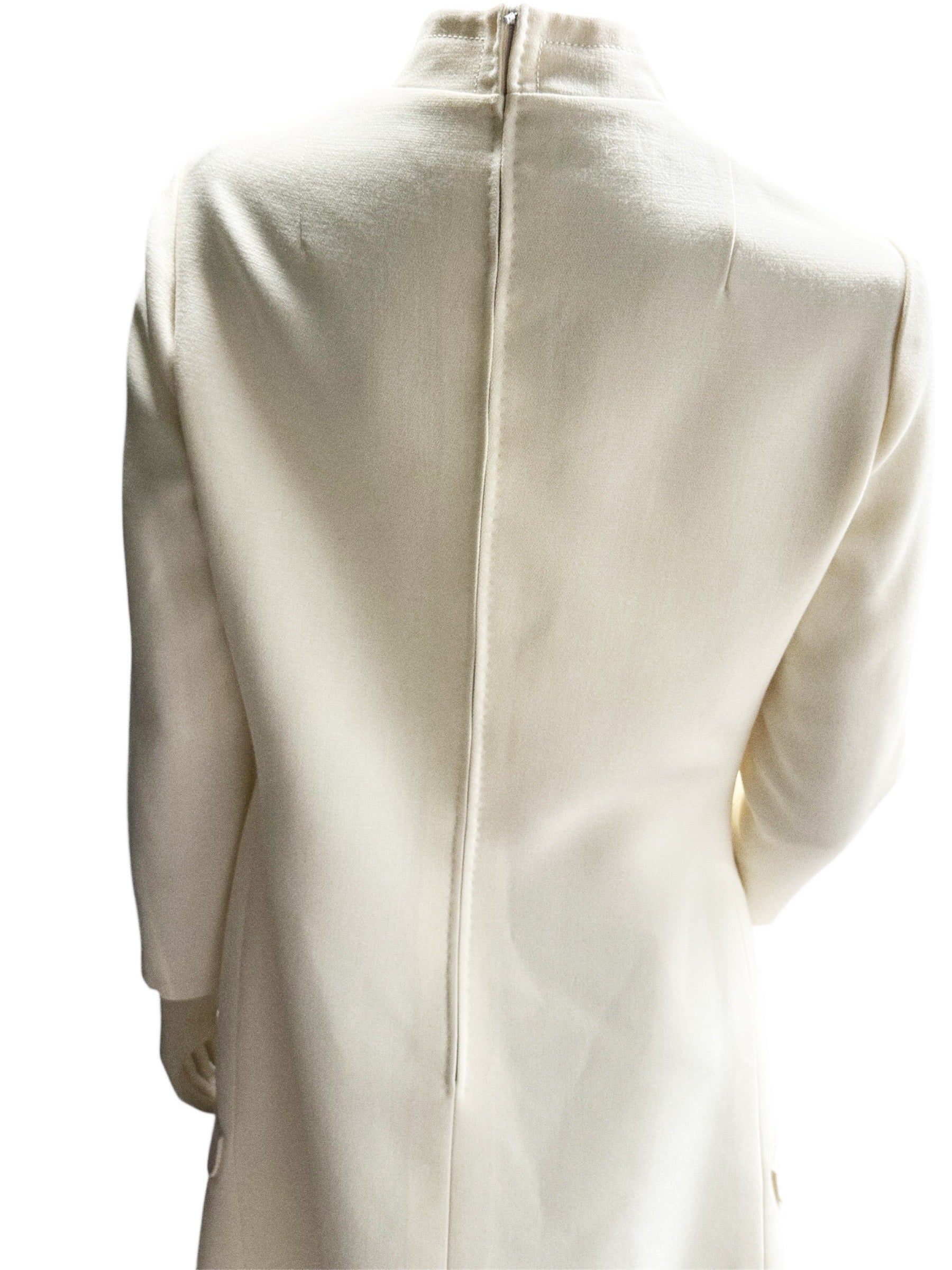 Vintage ALGО White A-Line Dress with Gold Buttons