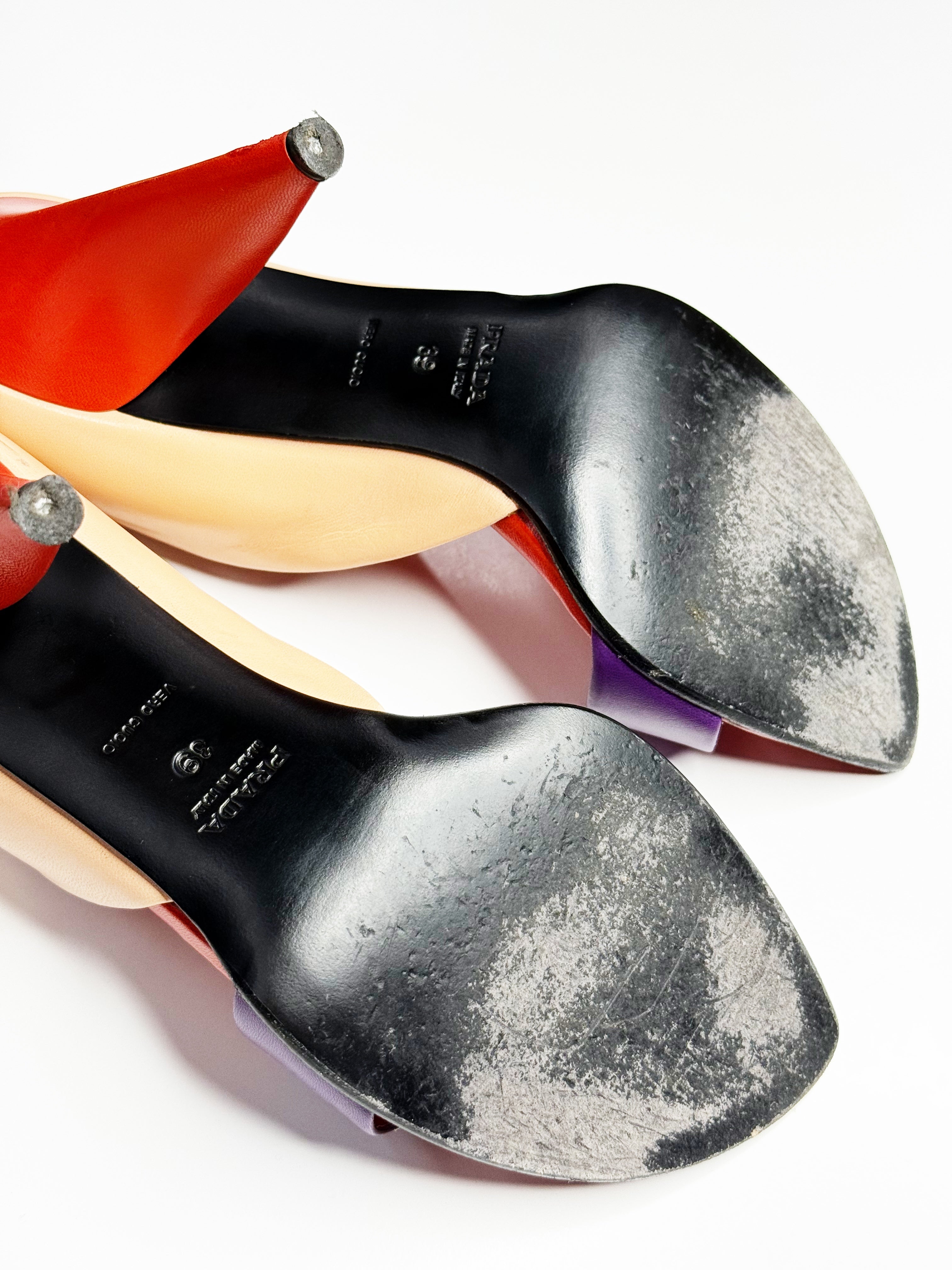 Prada Tricolour Sculptural Heels