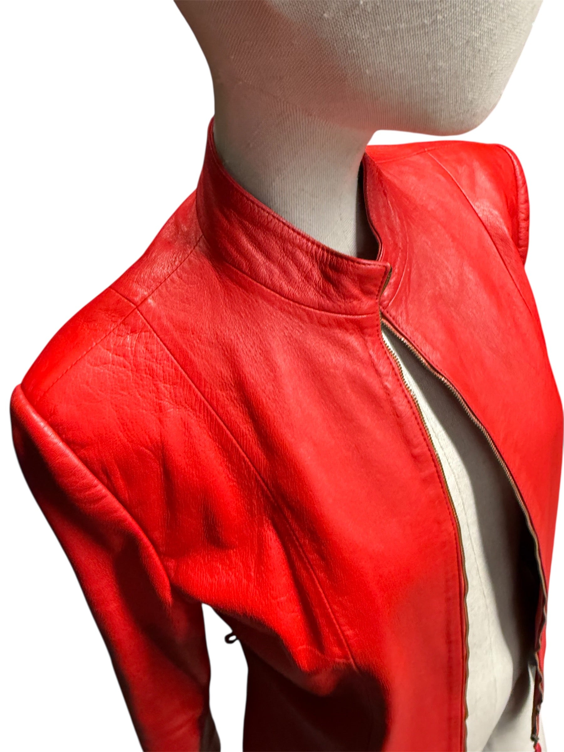 Ida Curcio Red Leather Jacket