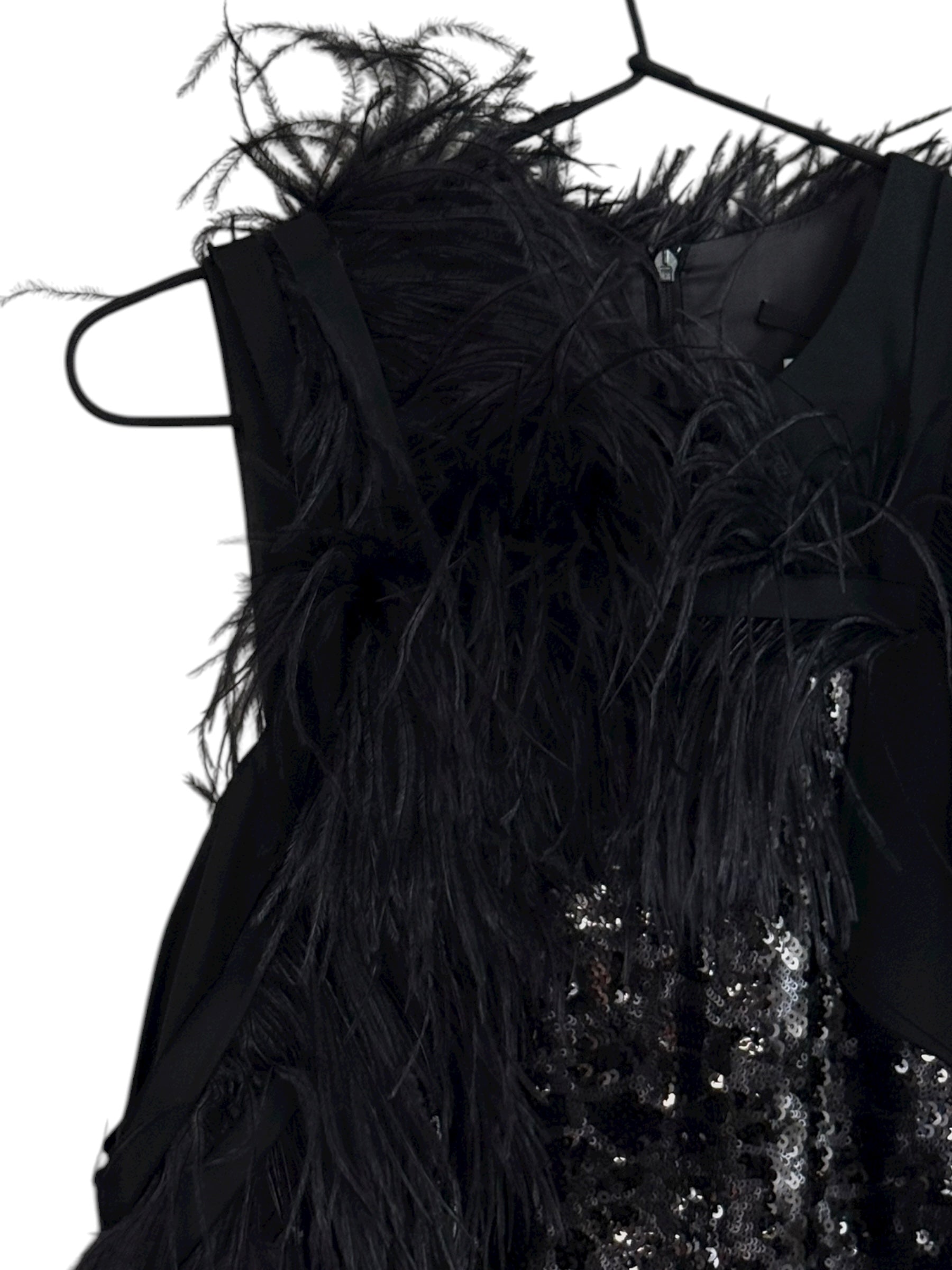 Hugo Boss Feather & Sequin Dress - M