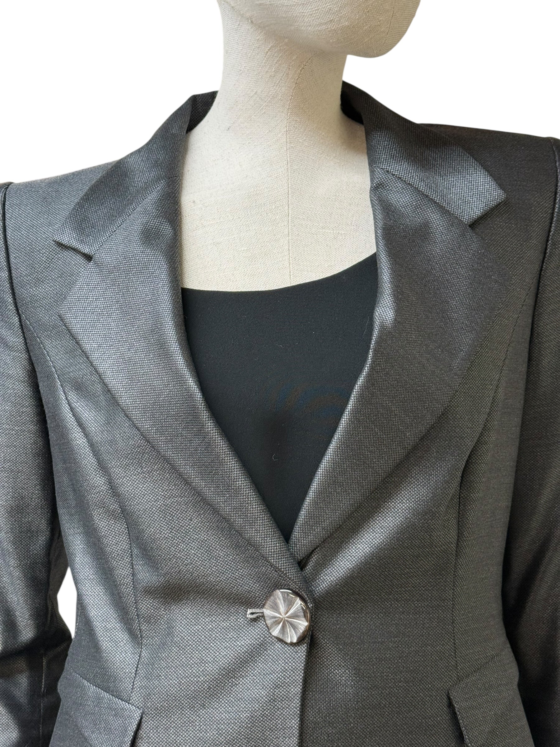 Giorgio Armani Wool-Silk Structured Blazer - EU 40