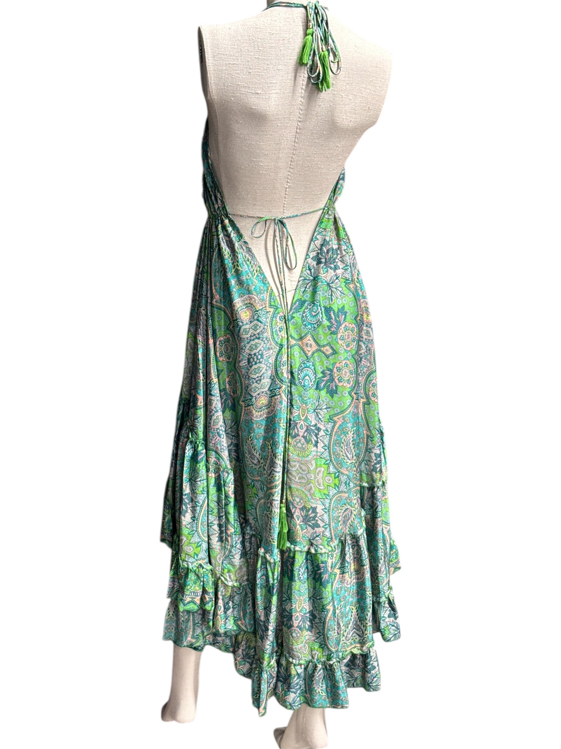 Green Bohemian Paisley Dress