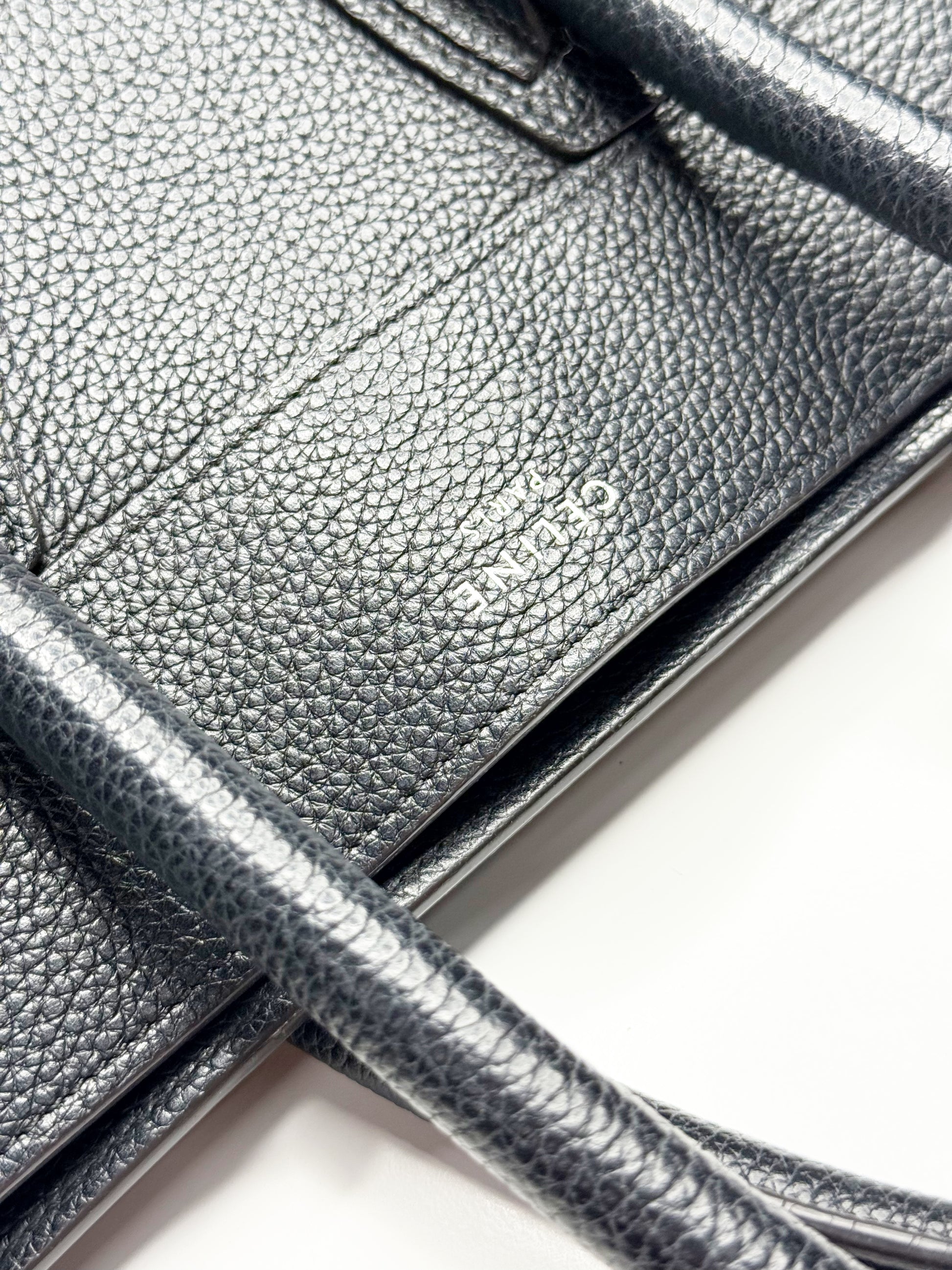 CÉLINE Mini Luggage Tote in Black Grained Calfskin (With Tags)
